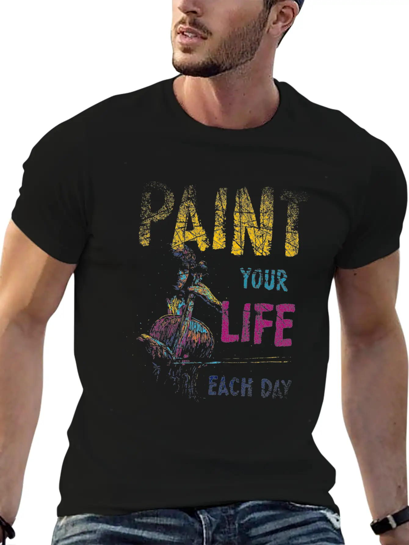 Paint Painting Basic Graphic T-Shirt – Daily Comfort In Soft Cotton