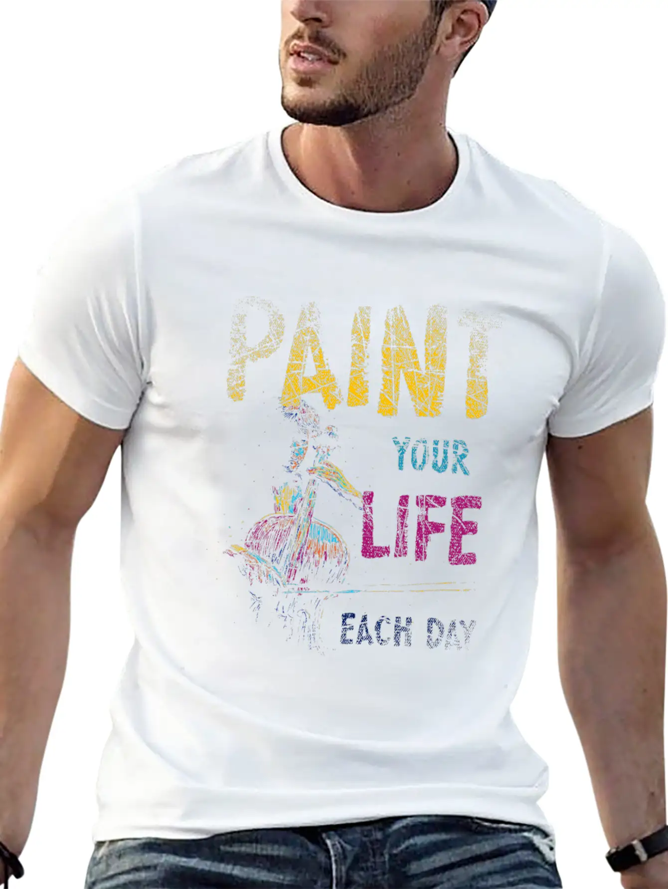 Paint Painting Basic Graphic T-Shirt – Daily Comfort In Soft Cotton