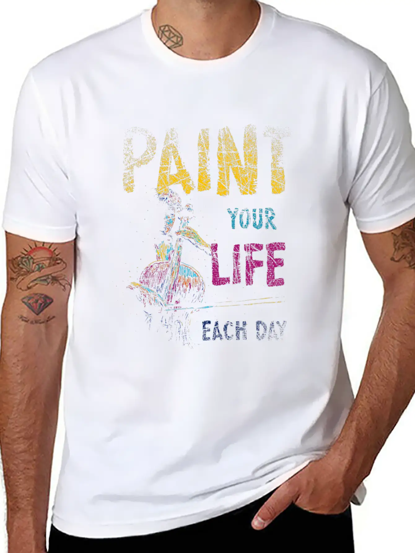 Paint Painting Basic Graphic T-Shirt – Daily Comfort In Soft Cotton