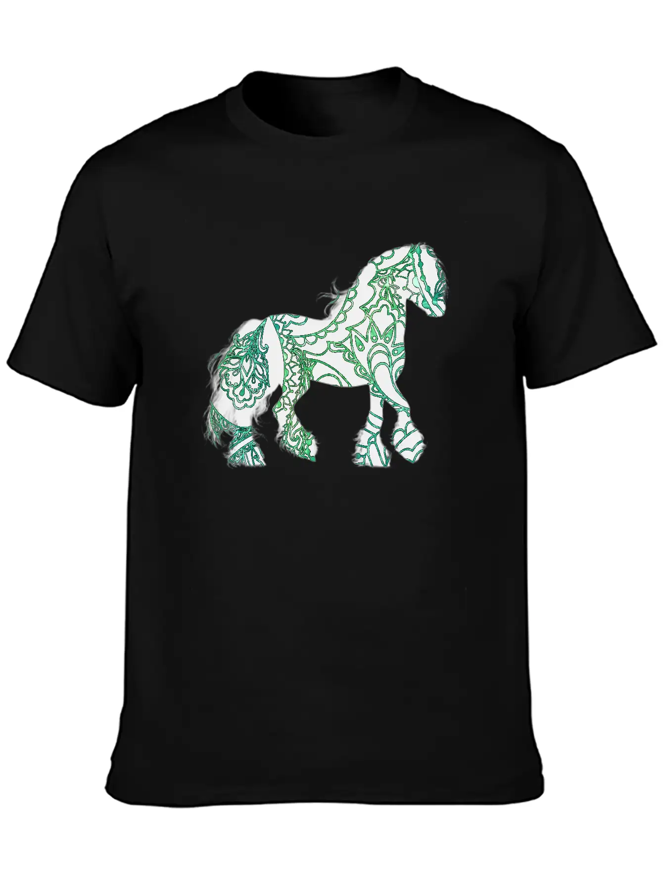 Paisley Horse Lightweight Cotton T-Shirt – Daily Comfort Graphic Shirt