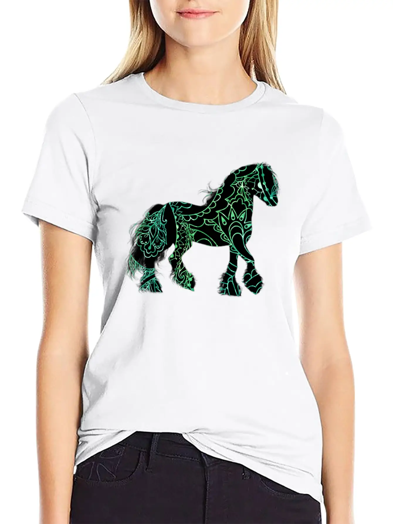 Paisley Horse Lightweight Cotton T-Shirt – Daily Comfort Graphic Shirt