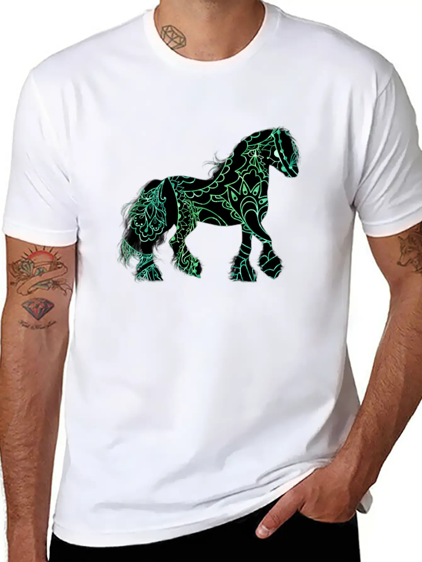 Paisley Horse Lightweight Cotton T-Shirt – Daily Comfort Graphic Shirt