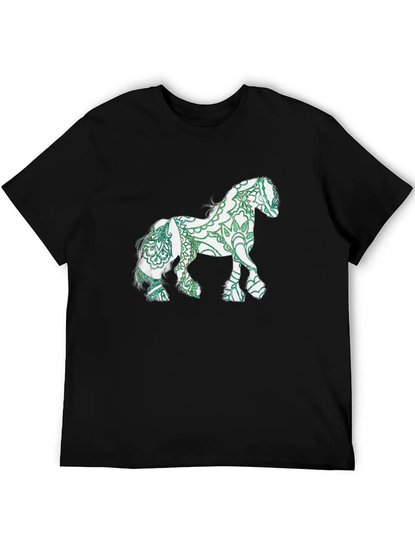 Paisley Horse Lightweight Cotton T-Shirt – Daily Comfort Graphic Shirt