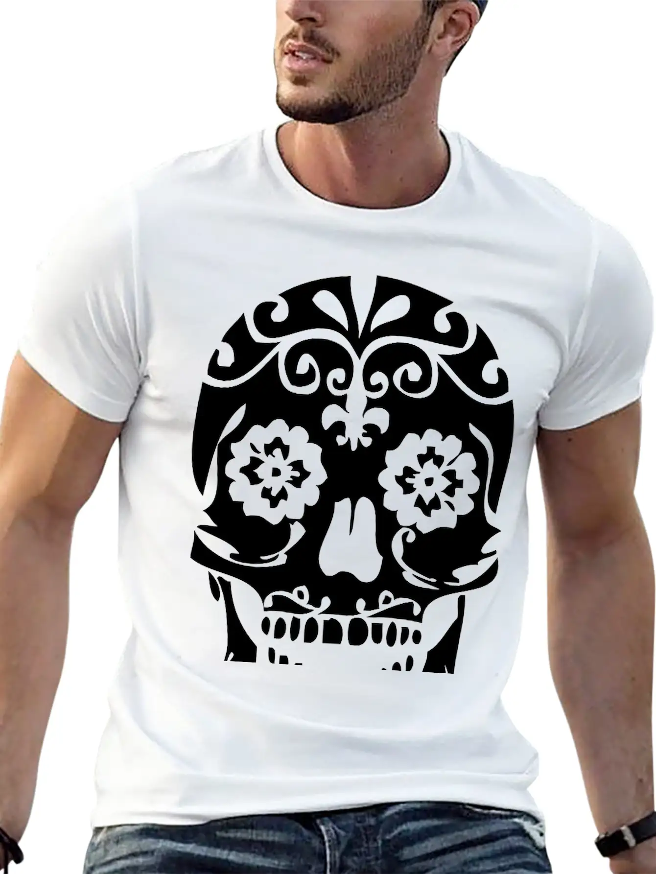 Paisley Skull Relaxed Everyday Tee – Lightweight And Durable Cotton