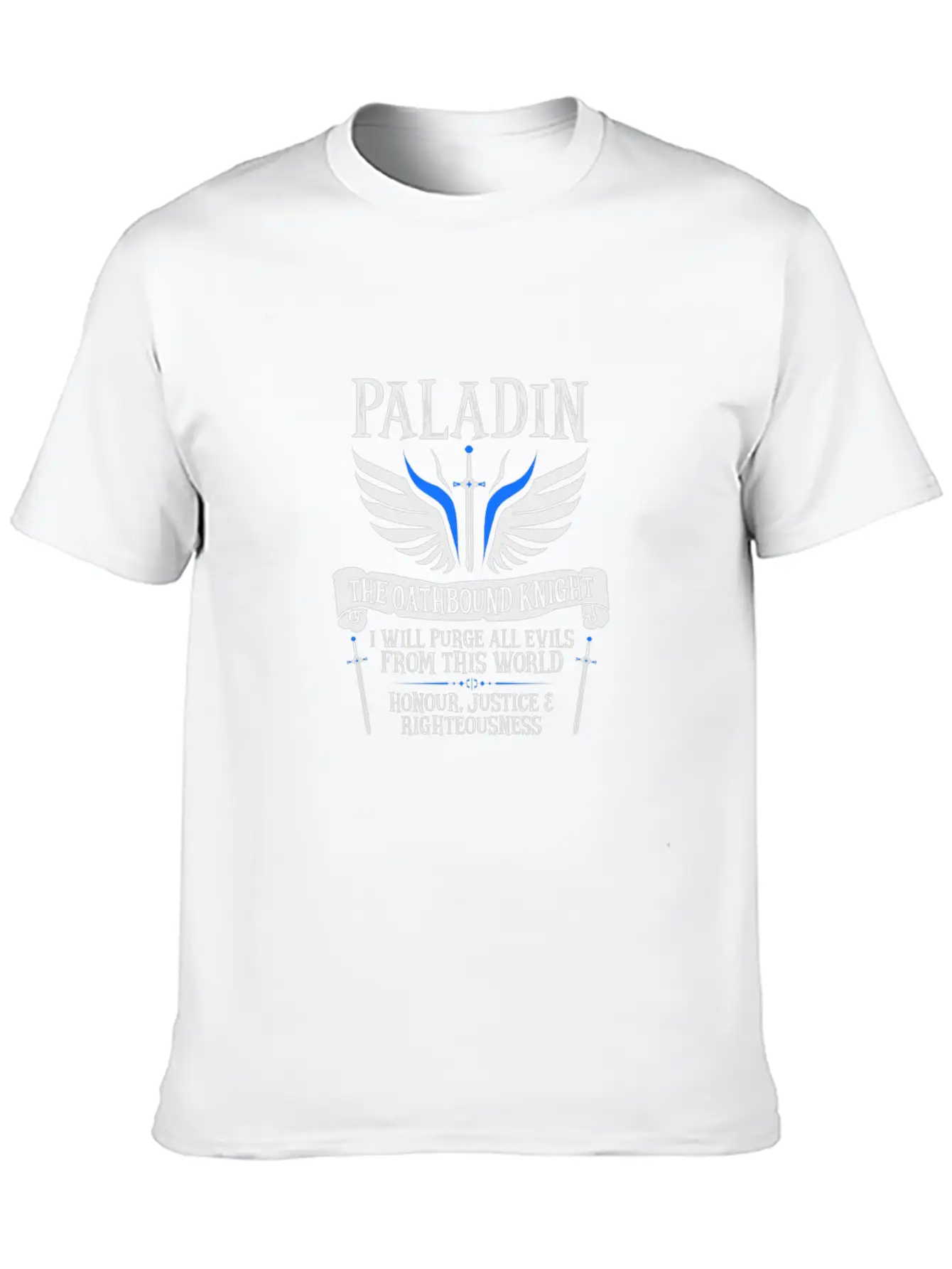 PALADIN, THE OATHBOUND KNIGHT- (White) Essential T Basic Graphic T-Shirt – Daily Comfort In Soft Cotton