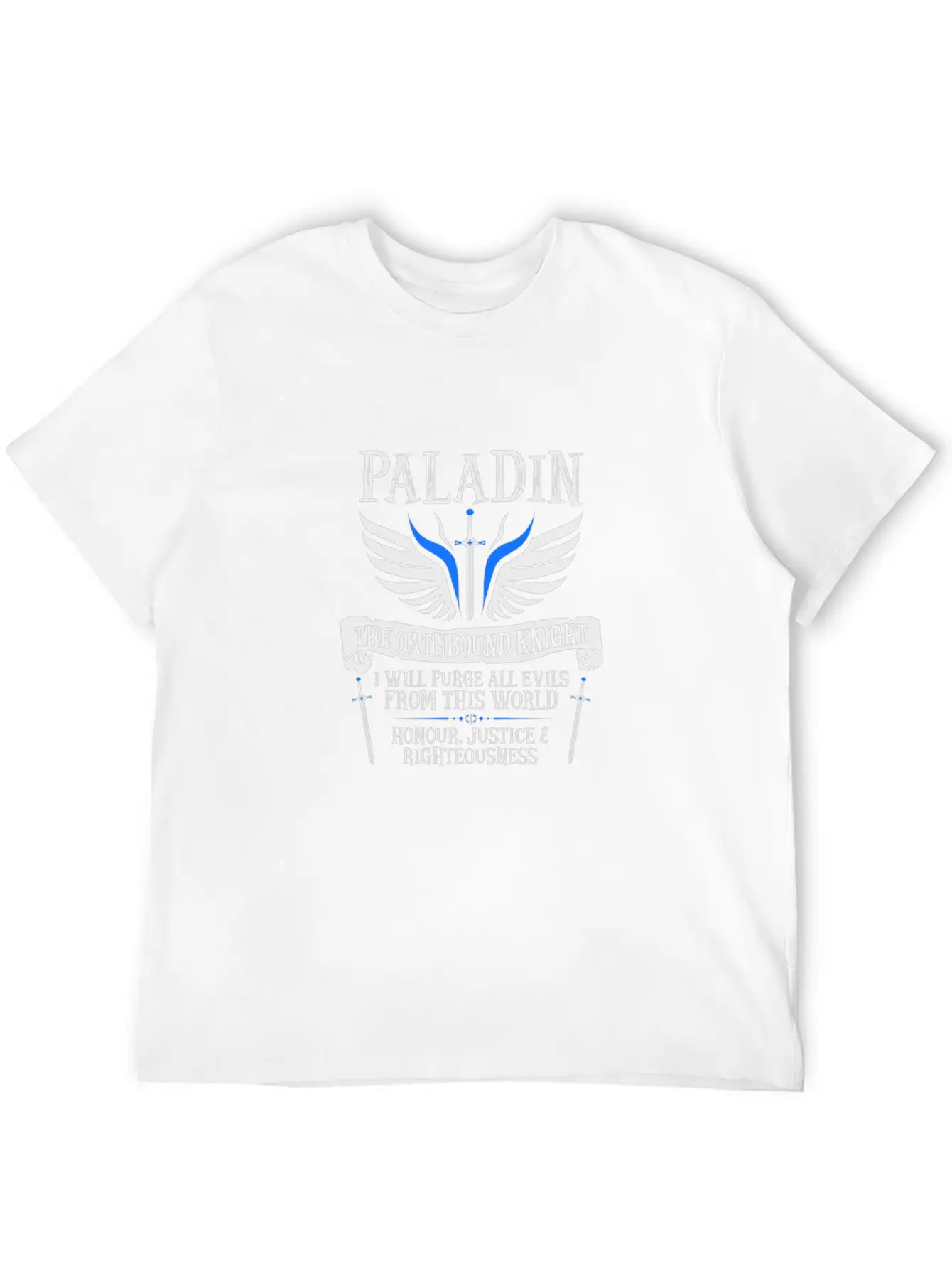PALADIN, THE OATHBOUND KNIGHT- (White) Essential T Basic Graphic T-Shirt – Daily Comfort In Soft Cotton