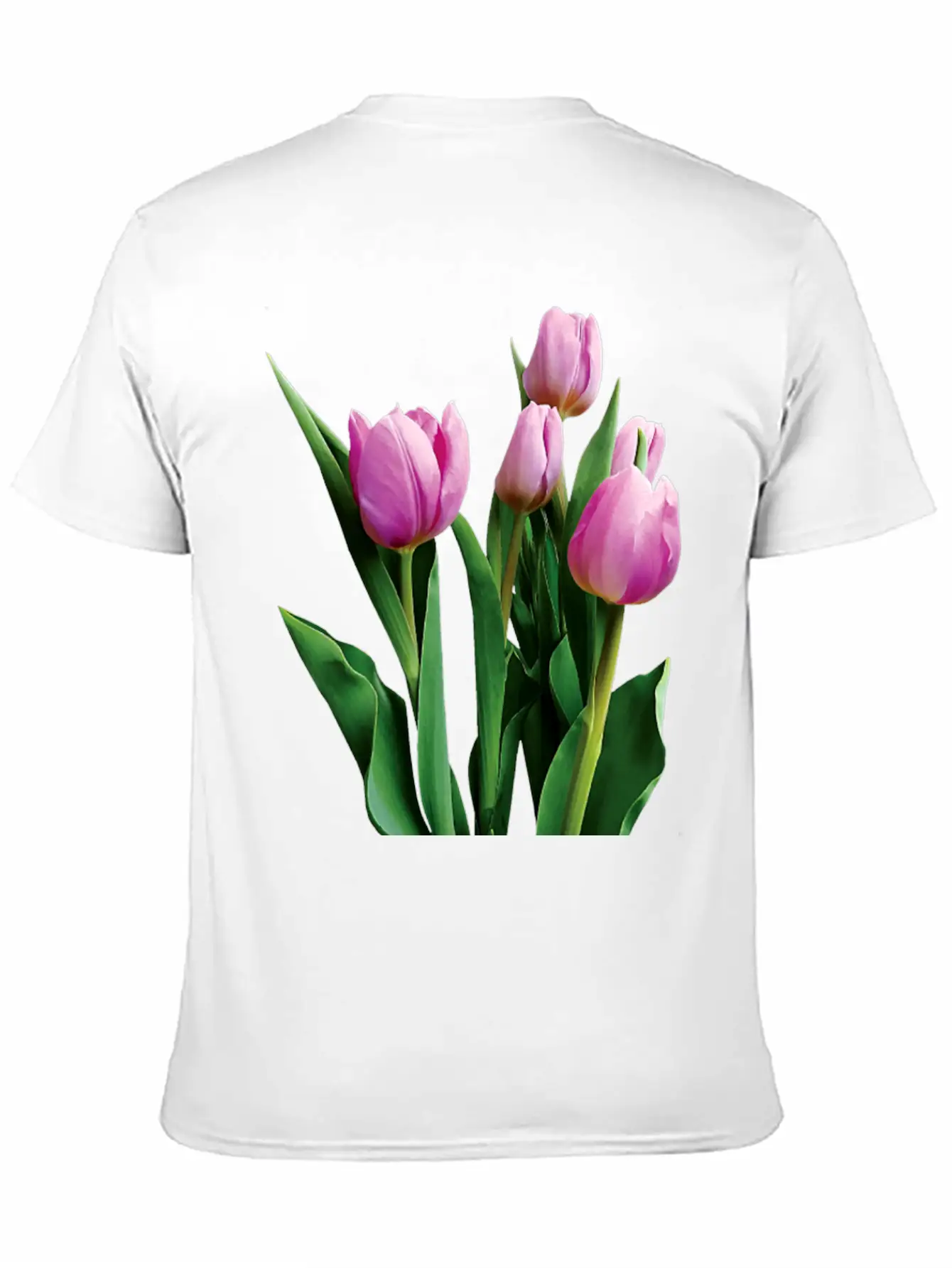 Pale Pink Tulips Lightweight Cotton T-Shirt – Daily Comfort Graphic Shirt