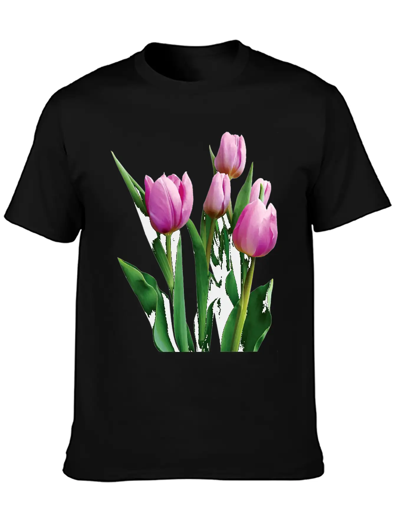 Pale Pink Tulips Lightweight Cotton T-Shirt – Daily Comfort Graphic Shirt