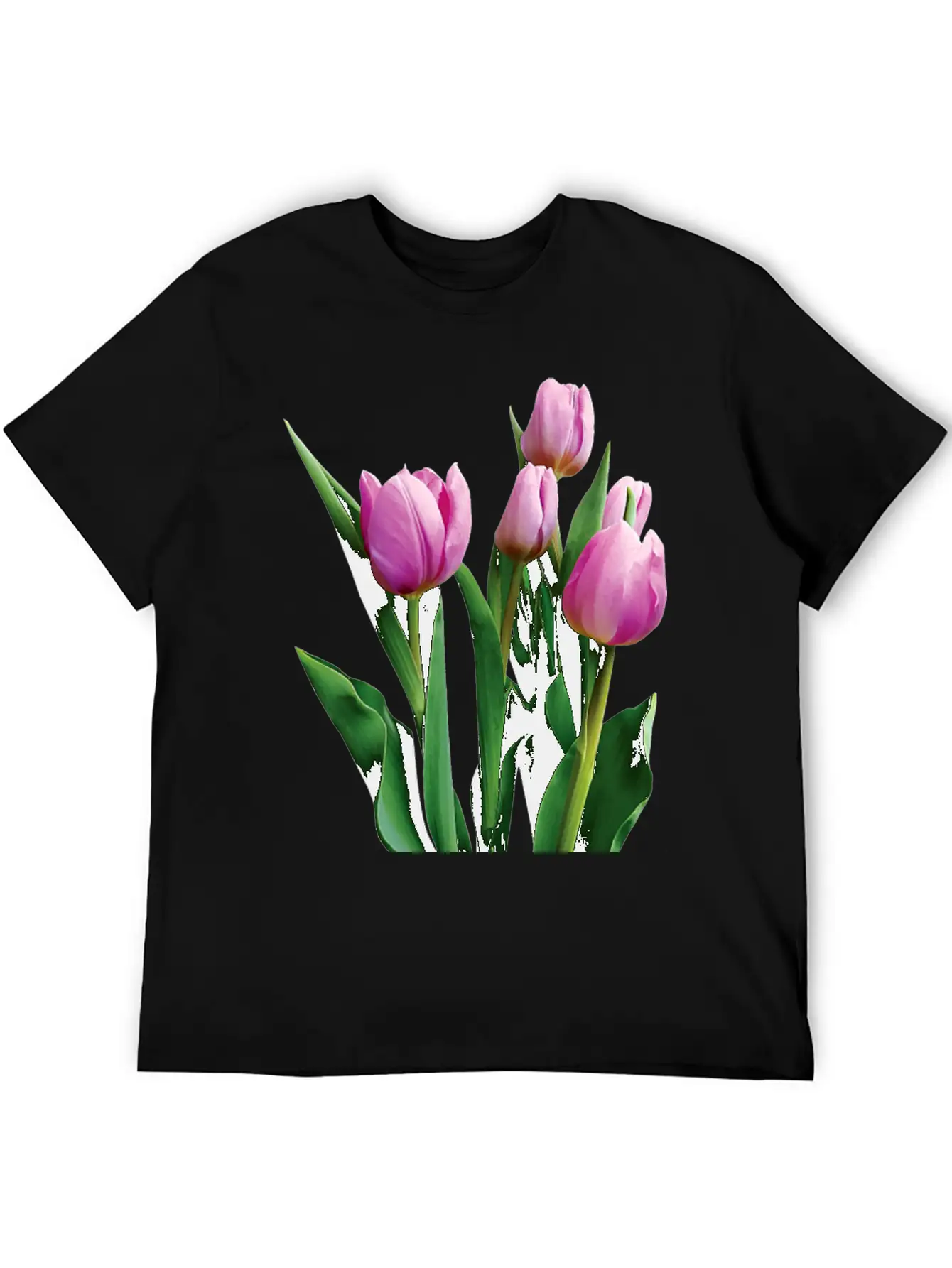 Pale Pink Tulips Lightweight Cotton T-Shirt – Daily Comfort Graphic Shirt