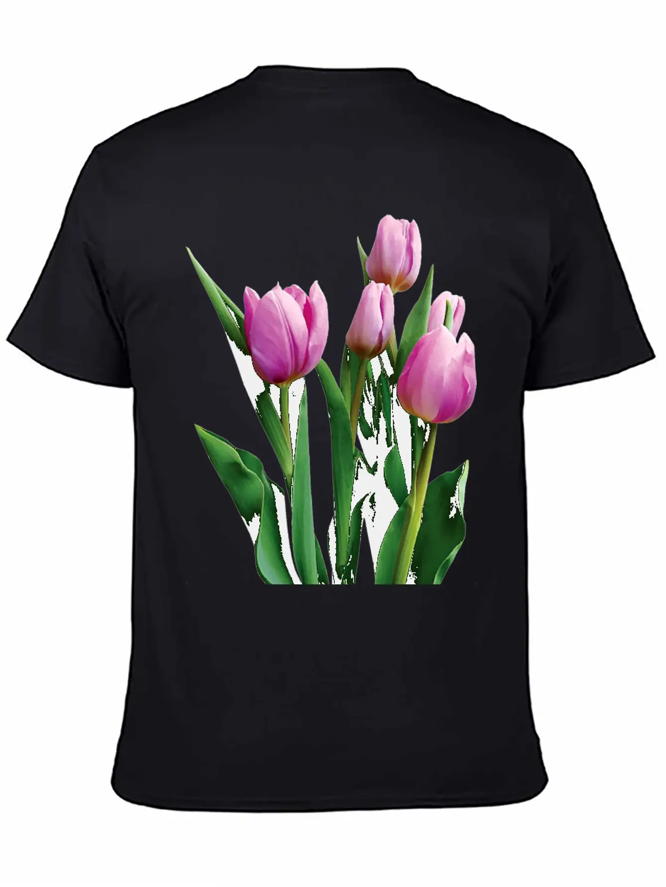 Pale Pink Tulips Lightweight Cotton T-Shirt – Daily Comfort Graphic Shirt