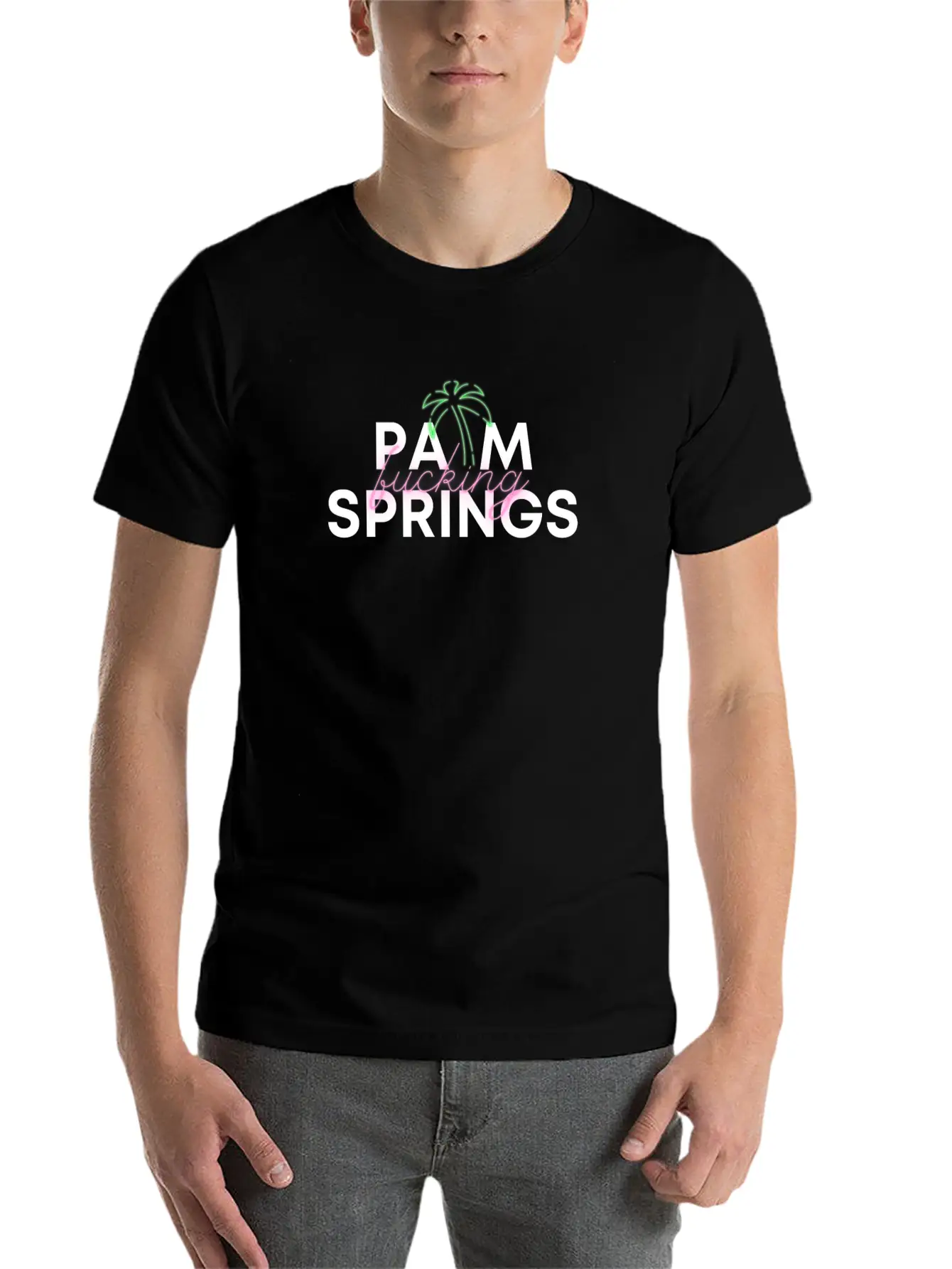 Palm F@@king Springs Basic Graphic T-Shirt – Daily Comfort In Soft Cotton
