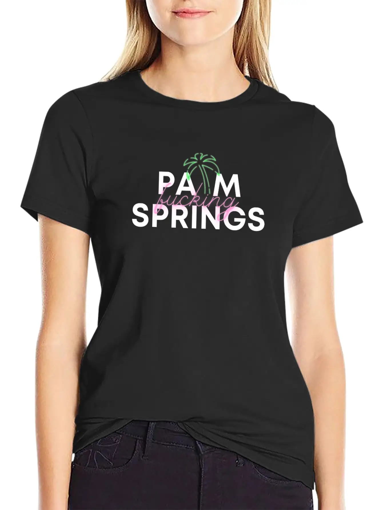 Palm F@@king Springs Basic Graphic T-Shirt – Daily Comfort In Soft Cotton