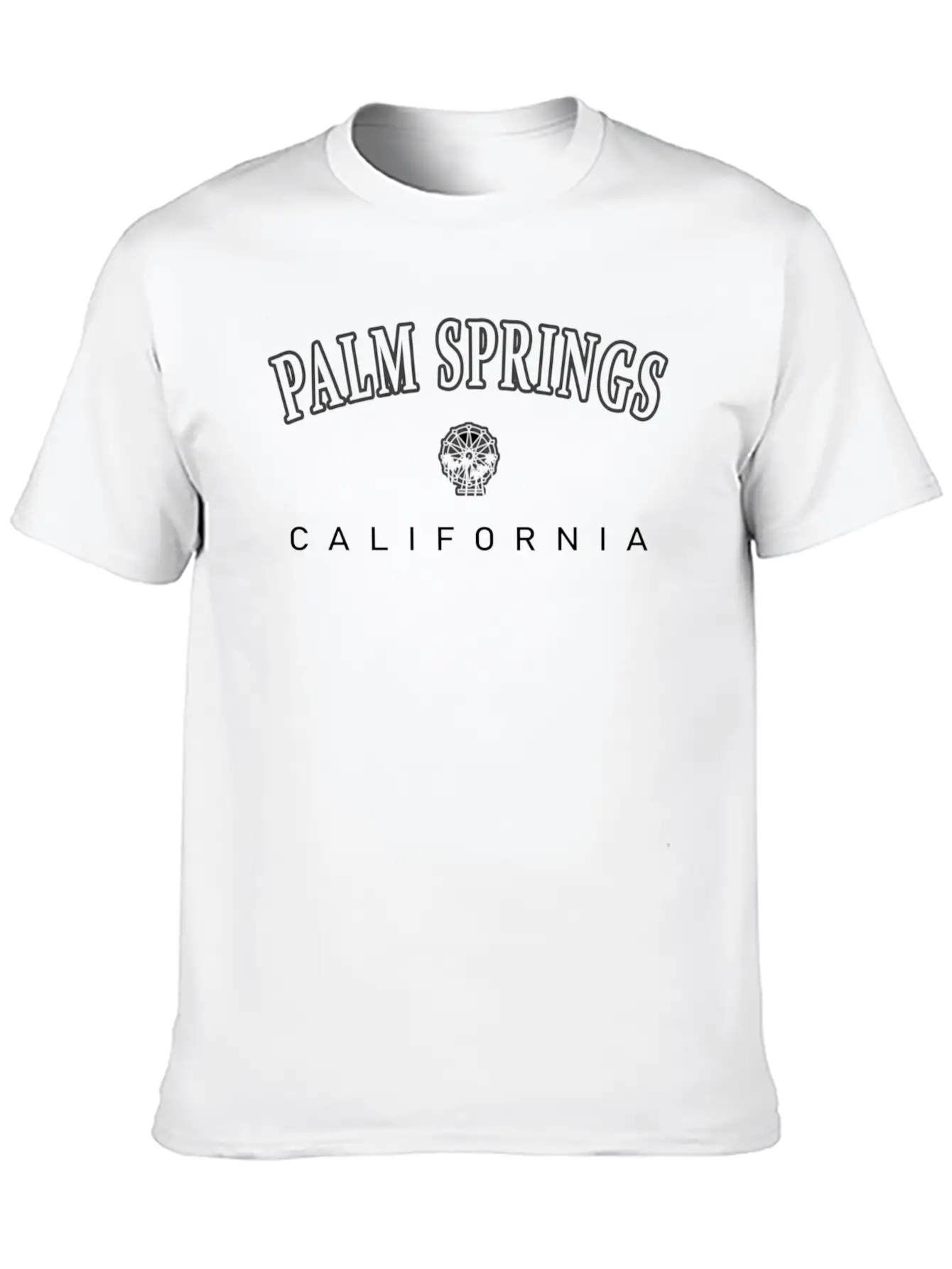 Palm Springs California Ferris Wheel Palm Trees Soft Cotton Short Sleeve Tee – Unisex Wardrobe Staple