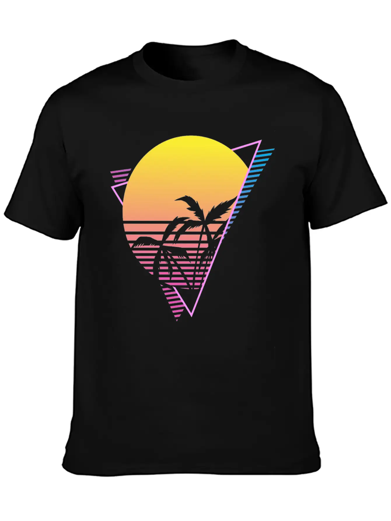 Palm Tree Sunset Synthwave Lightweight Cotton T-Shirt – Daily Comfort Graphic Shirt