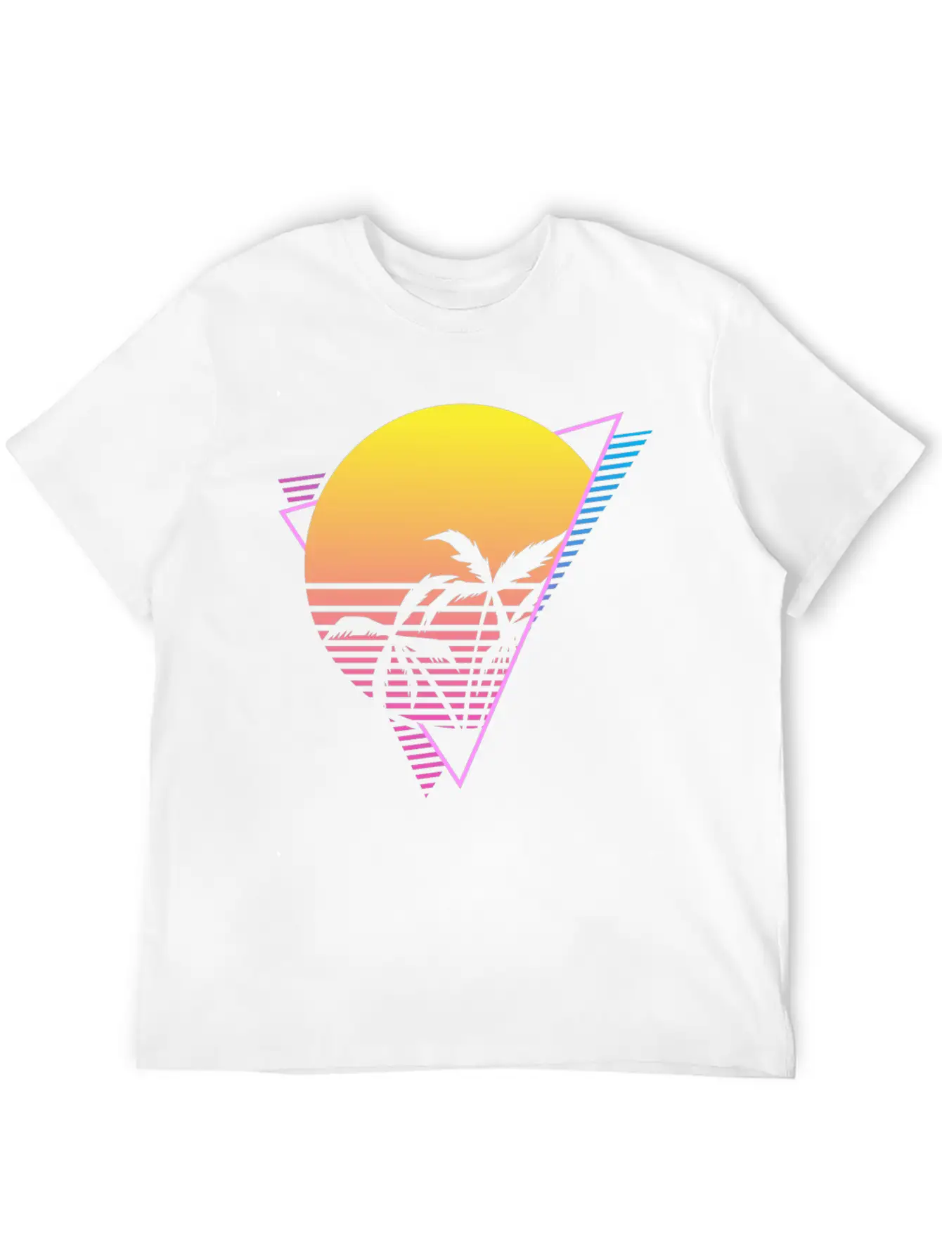 Palm Tree Sunset Synthwave Lightweight Cotton T-Shirt – Daily Comfort Graphic Shirt