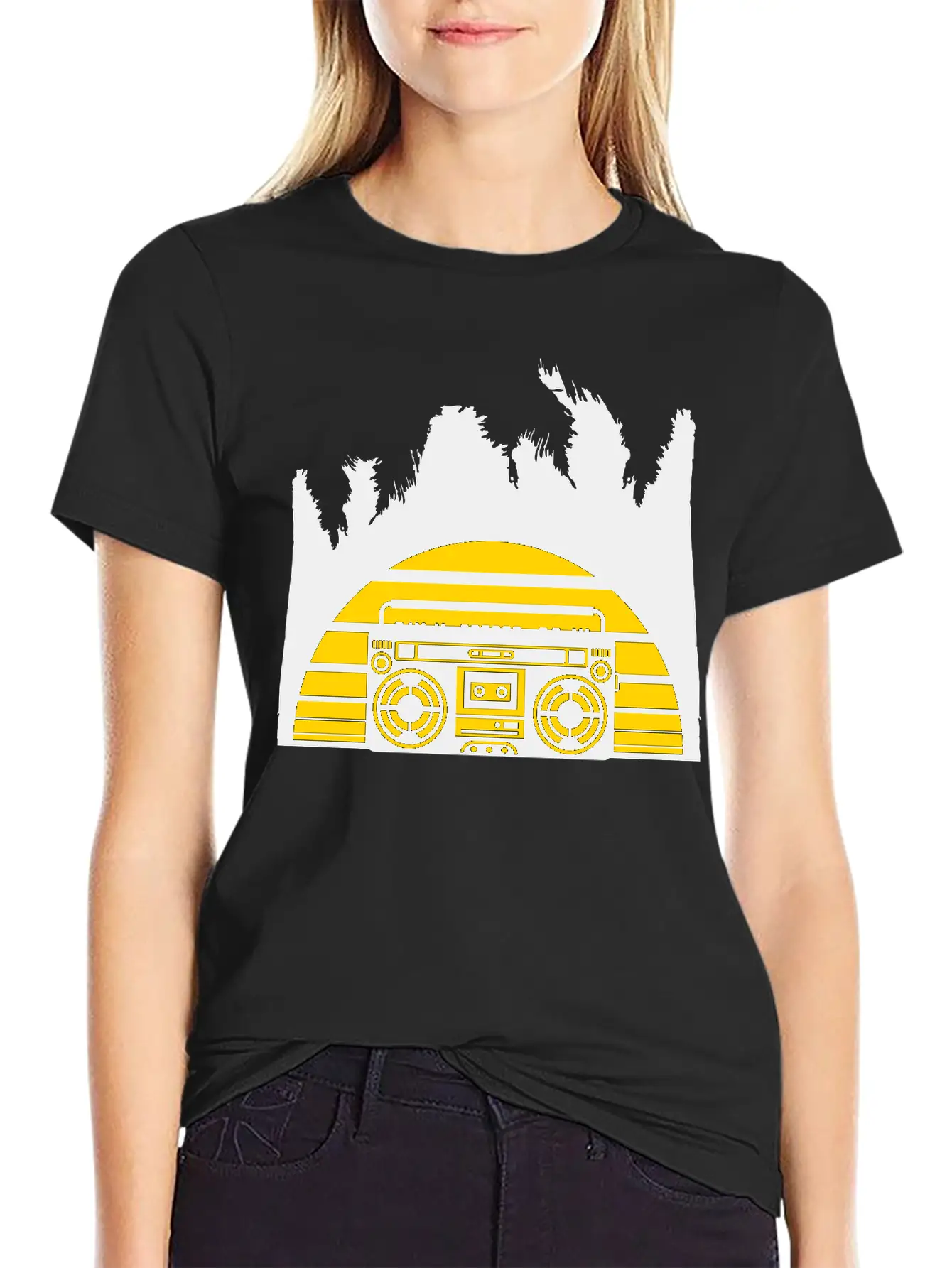 Palmen Urlaub Ghettoblaster Sonne Strand Meer Feri Lightweight Cotton T-Shirt – Daily Comfort Graphic Shirt