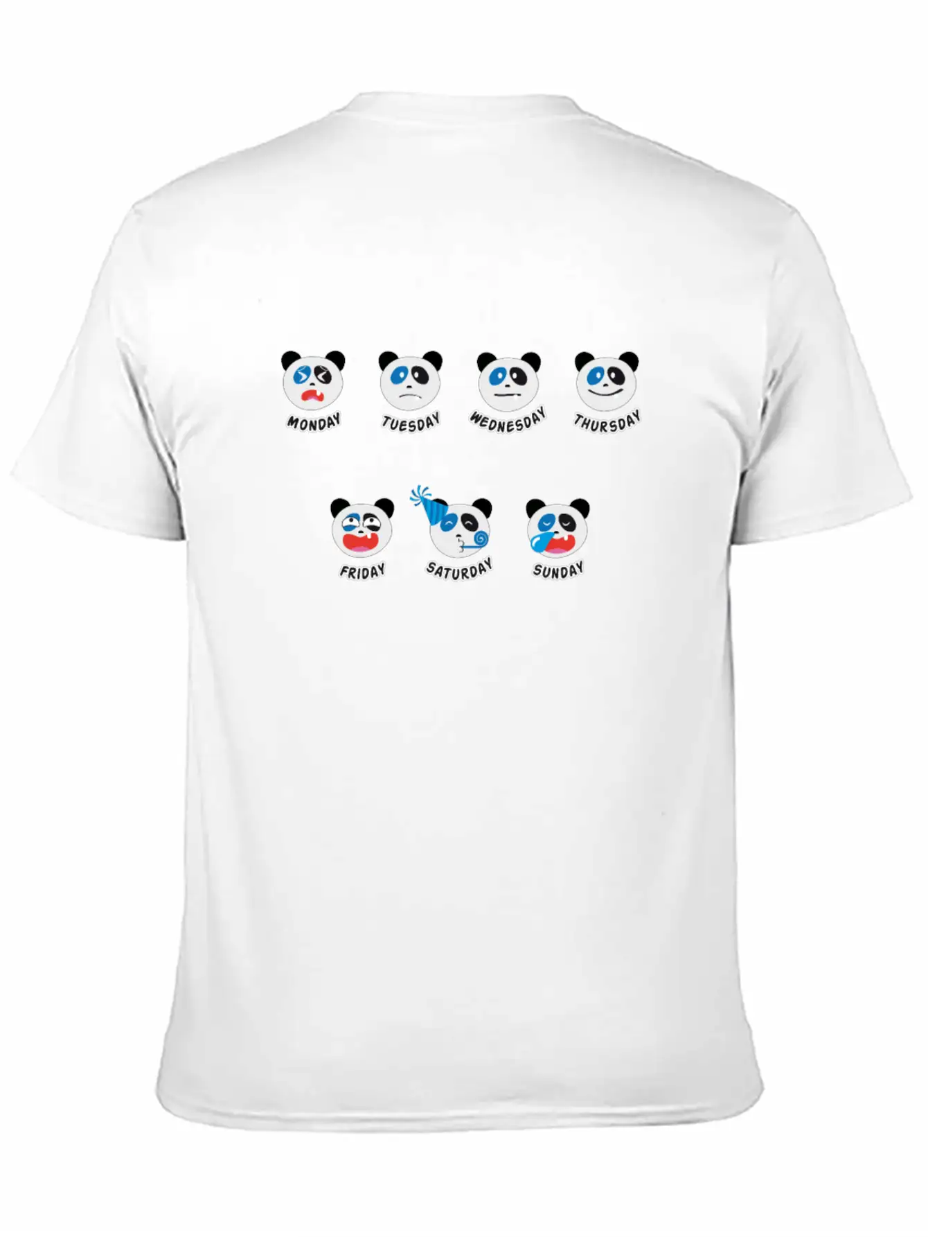 Panda Bear Weekly Mood At Work Essential Cotton Tee For Daily Outfits – Unisex Style