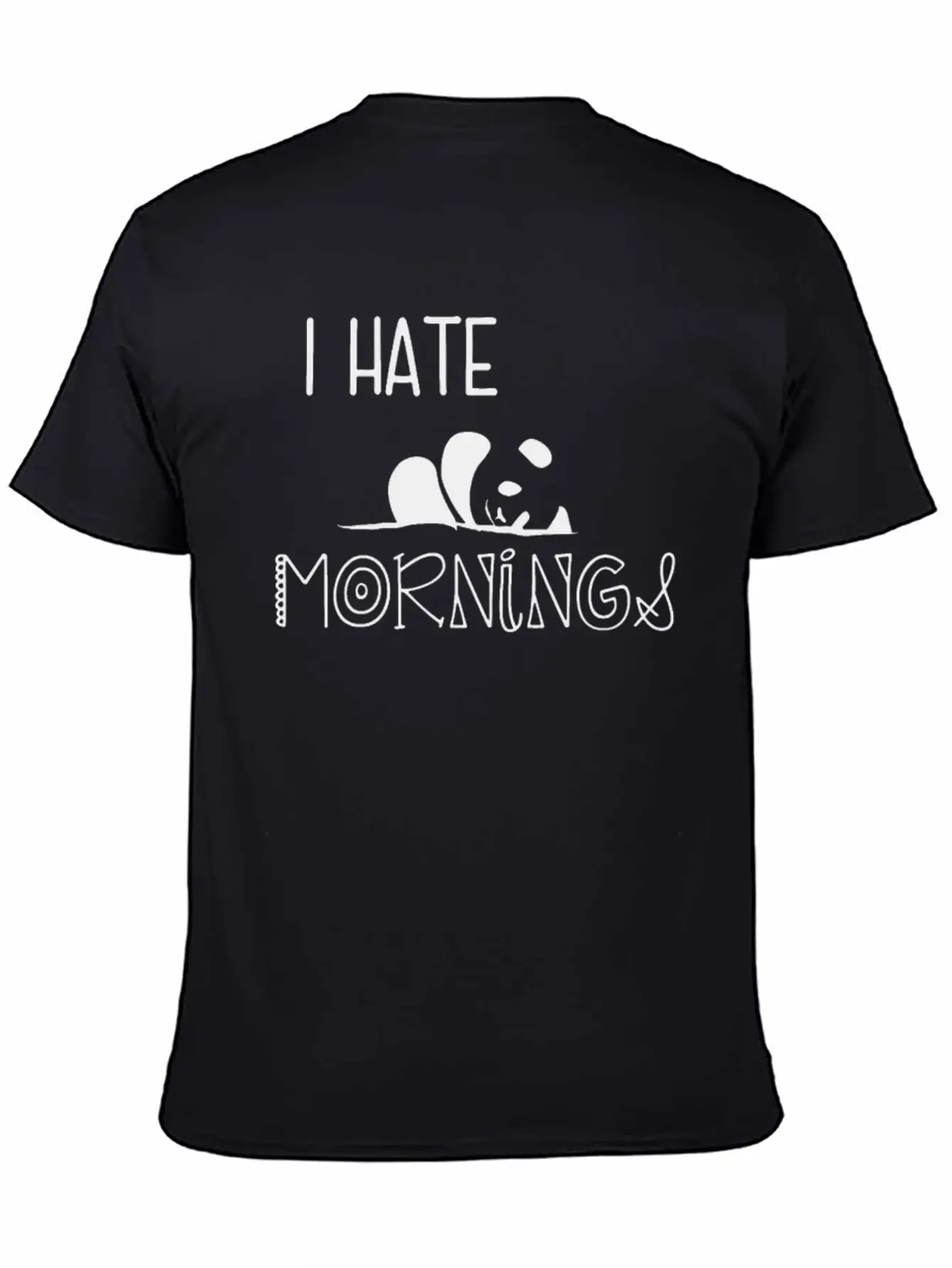 Panda I Hate Mornings Lightweight Cotton T-Shirt – Daily Comfort Graphic Shirt