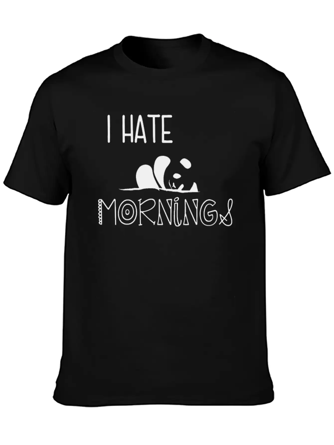Panda I Hate Mornings Lightweight Cotton T-Shirt – Daily Comfort Graphic Shirt