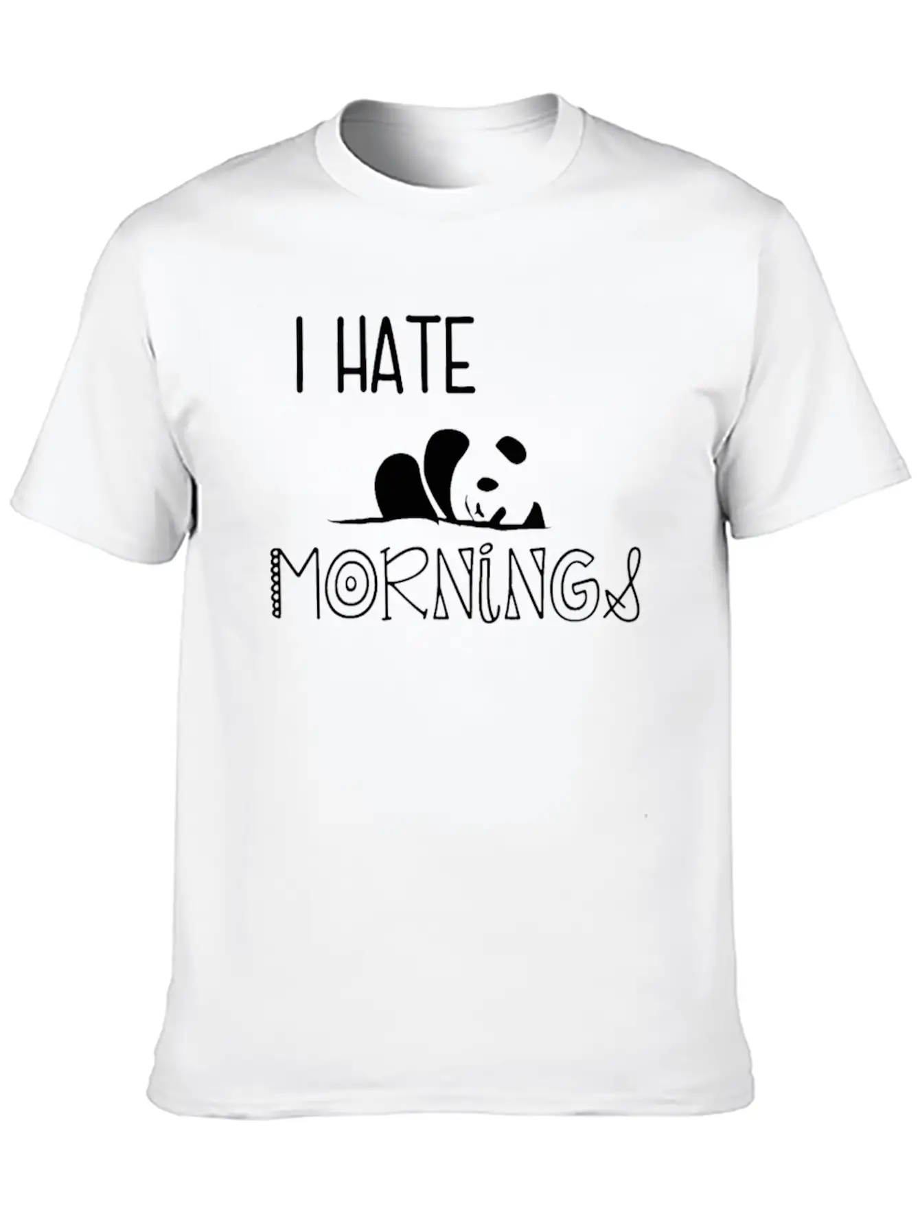 Panda I Hate Mornings Lightweight Cotton T-Shirt – Daily Comfort Graphic Shirt