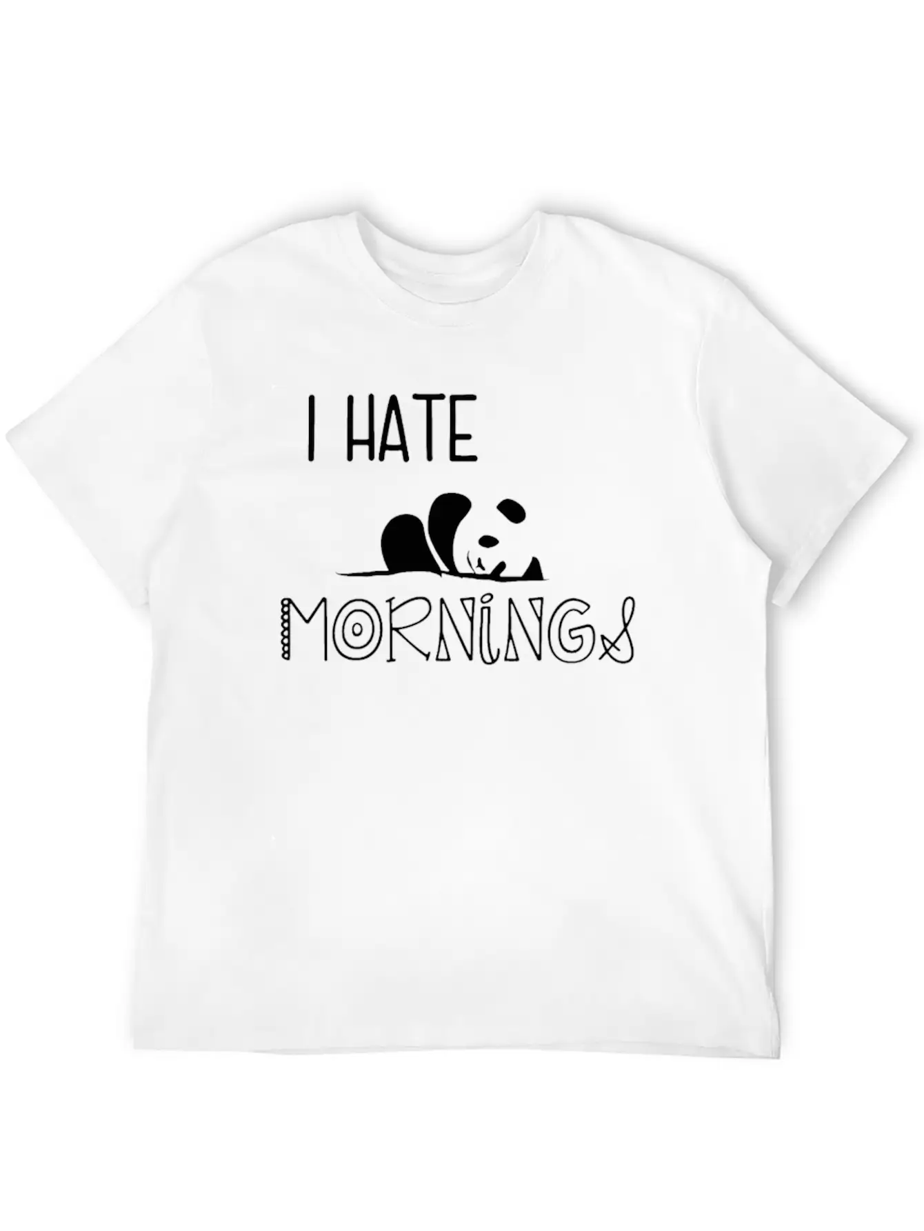 Panda I Hate Mornings Lightweight Cotton T-Shirt – Daily Comfort Graphic Shirt