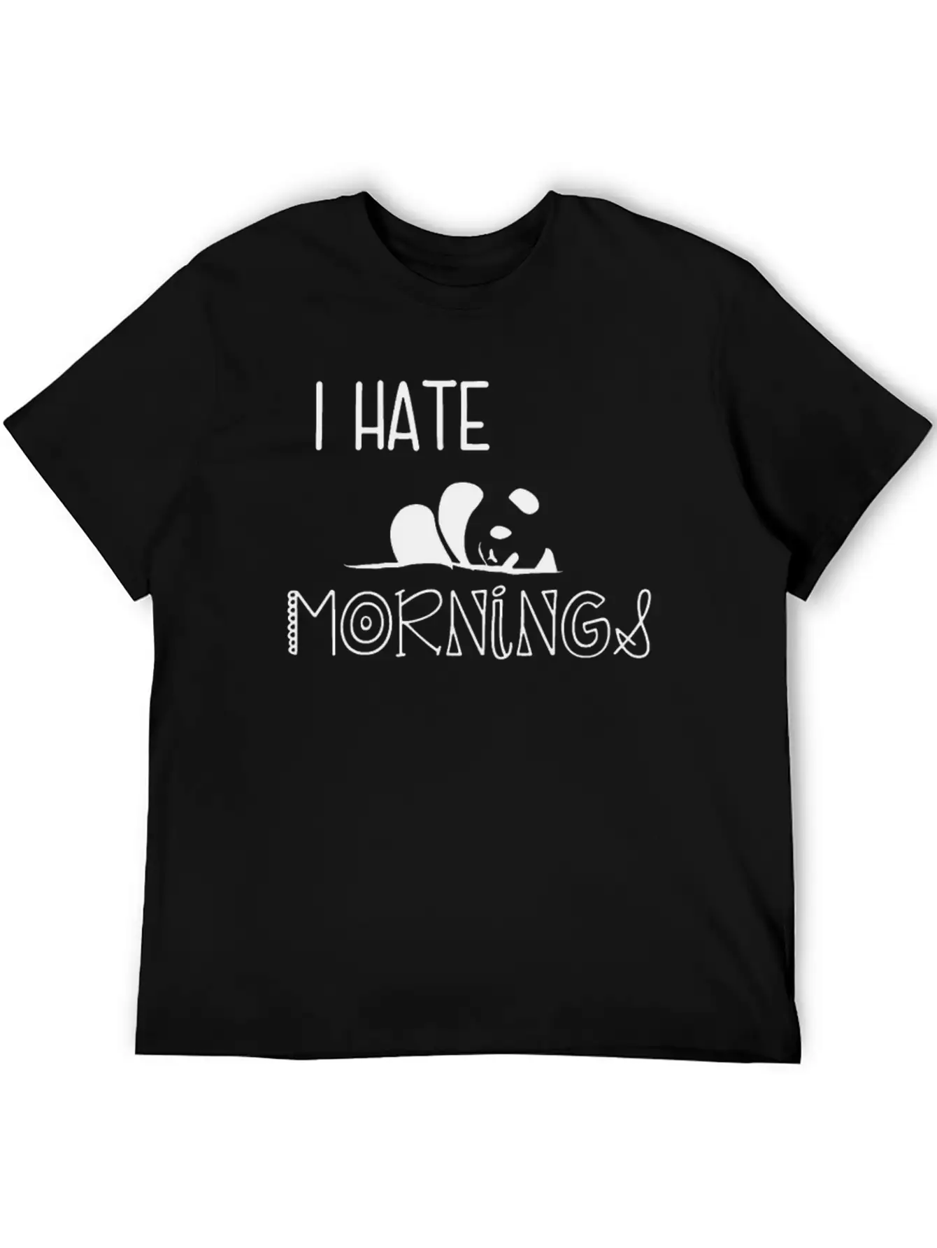 Panda I Hate Mornings Lightweight Cotton T-Shirt – Daily Comfort Graphic Shirt