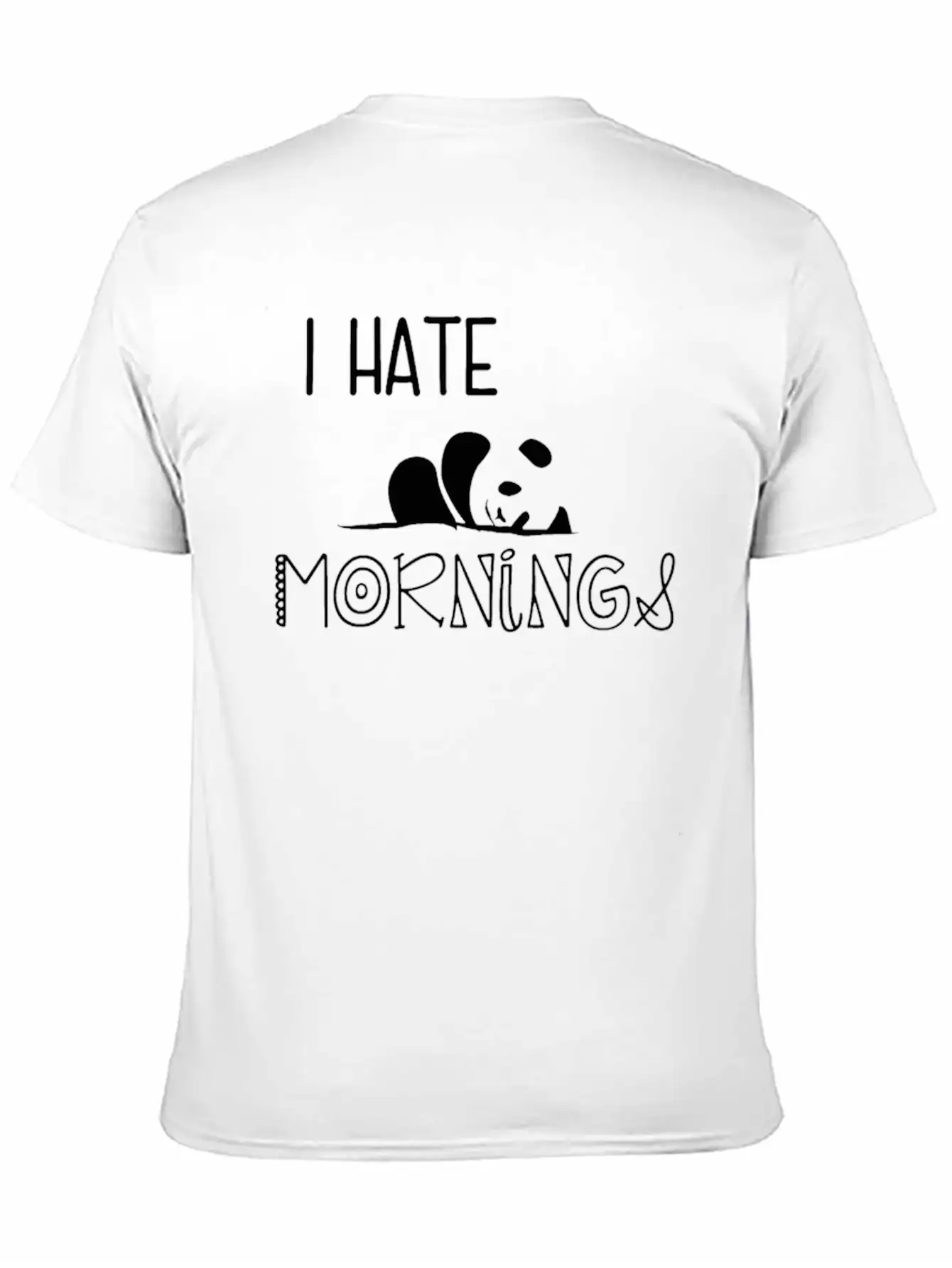 Panda I Hate Mornings Lightweight Cotton T-Shirt – Daily Comfort Graphic Shirt