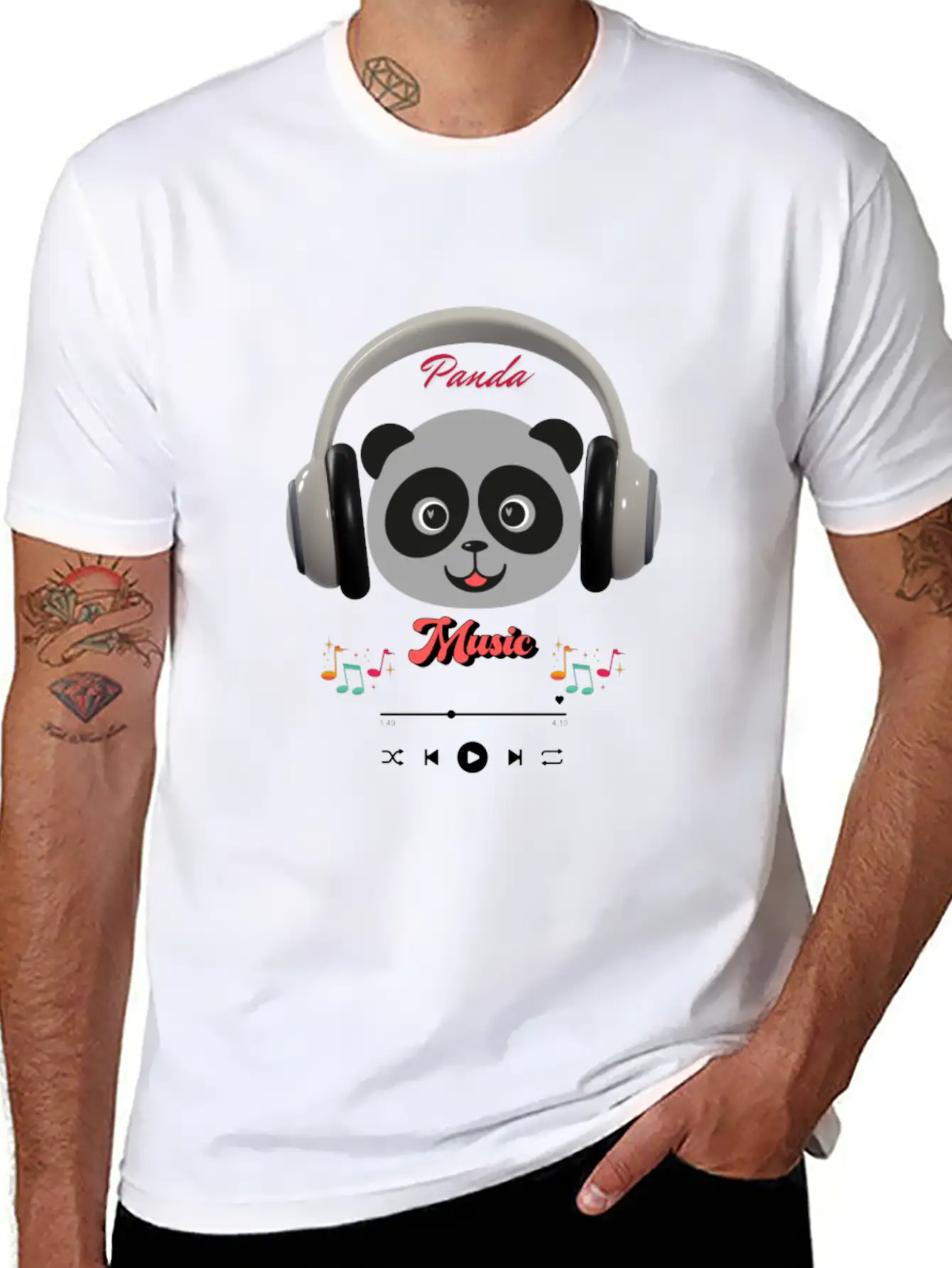 Panda Music Modern Fit Casual T-Shirt – Clean And Versatile Design