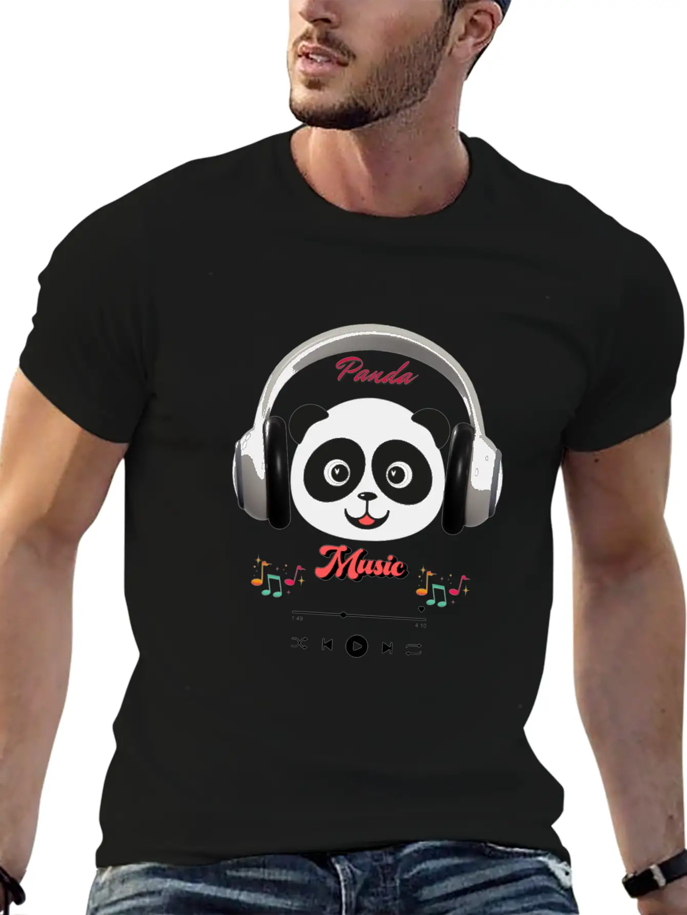 Panda Music Modern Fit Casual T-Shirt – Clean And Versatile Design