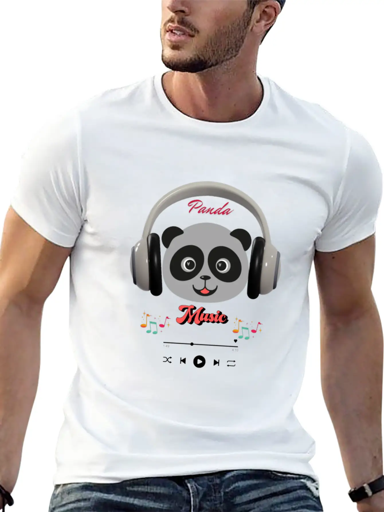 Panda Music Modern Fit Casual T-Shirt – Clean And Versatile Design
