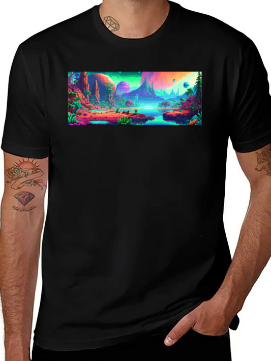 Panorama Mug - Retro - Alien Planet 01 Soft Cotton Short Sleeve Tee – Unisex Wardrobe Staple
