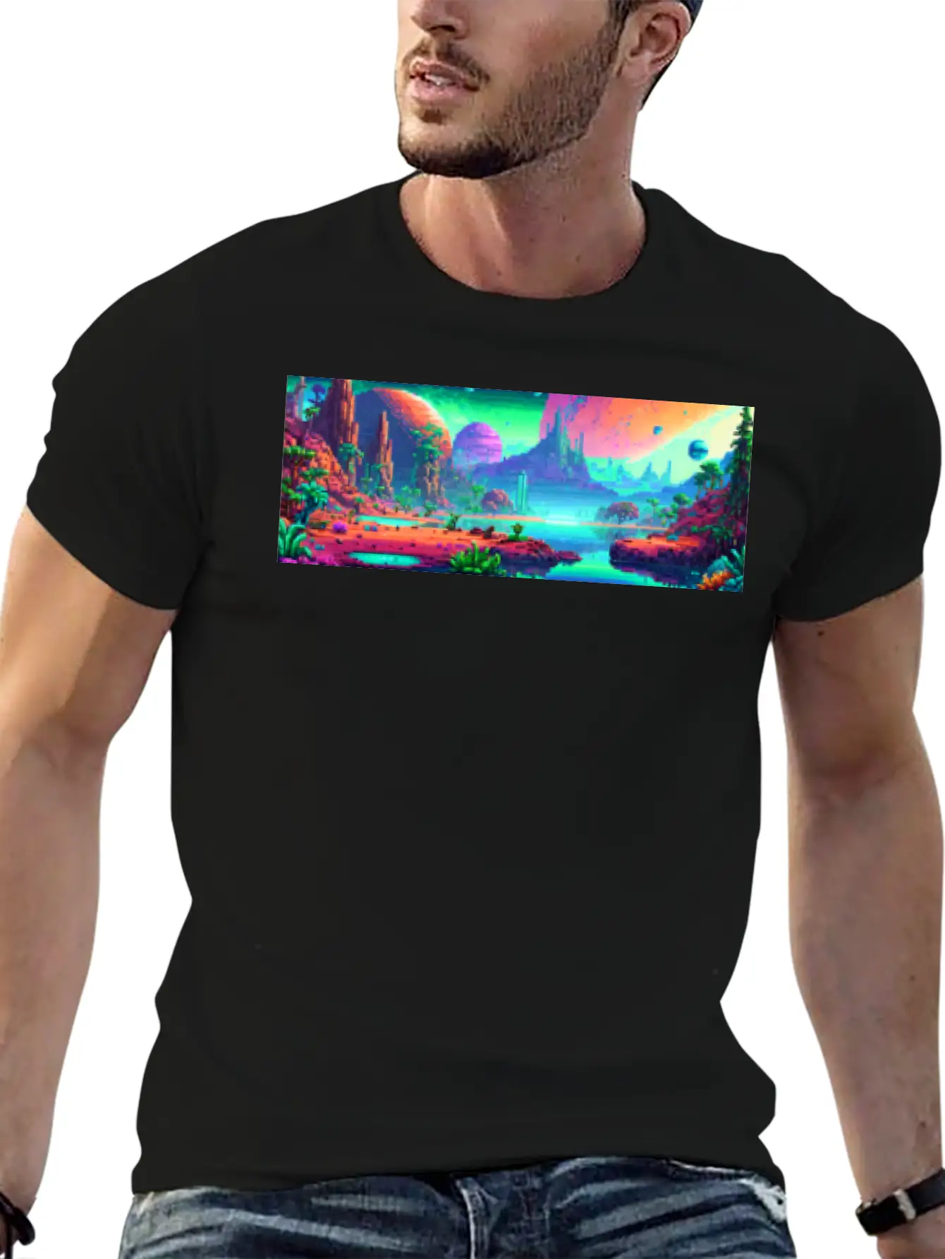 Panorama Mug - Retro - Alien Planet 01 Soft Cotton Short Sleeve Tee – Unisex Wardrobe Staple
