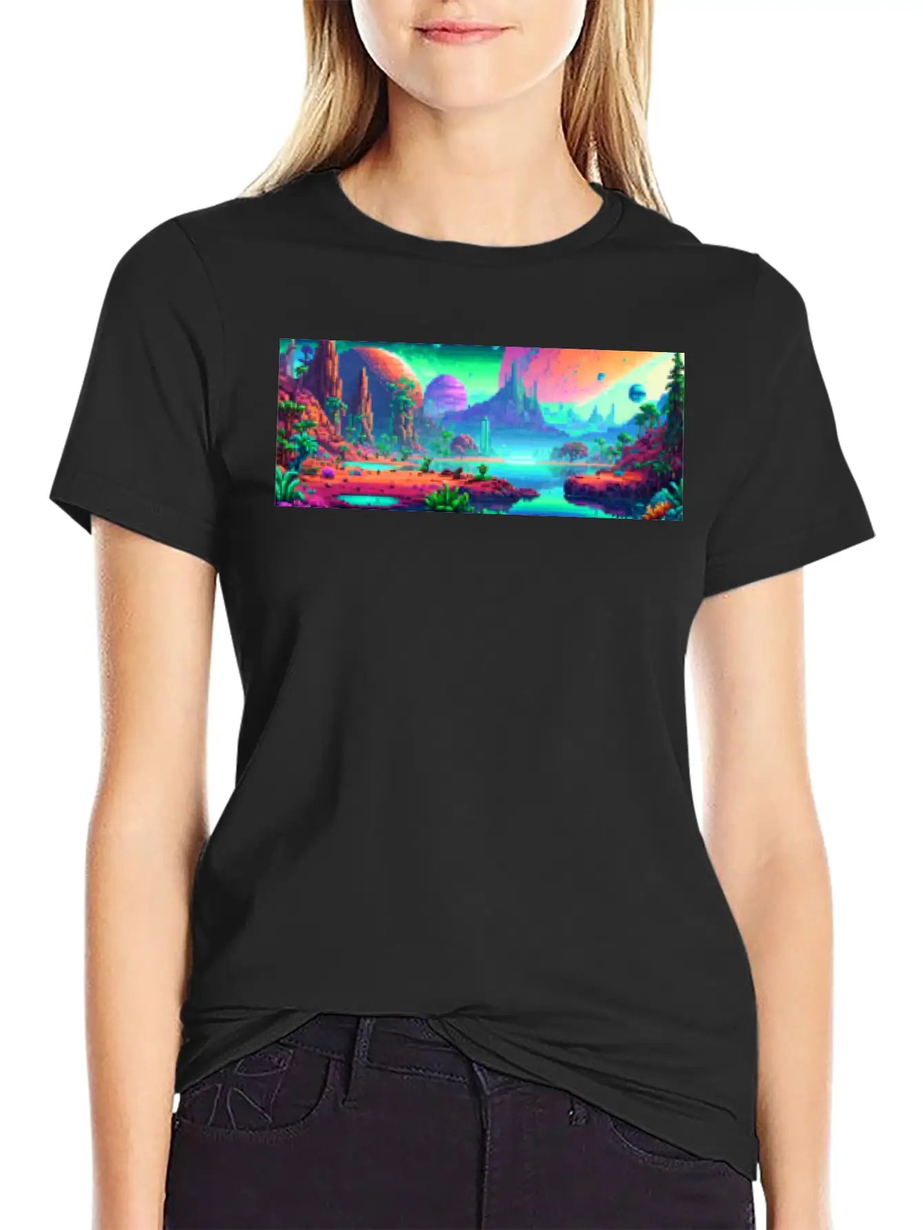 Panorama Mug - Retro - Alien Planet 01 Soft Cotton Short Sleeve Tee – Unisex Wardrobe Staple