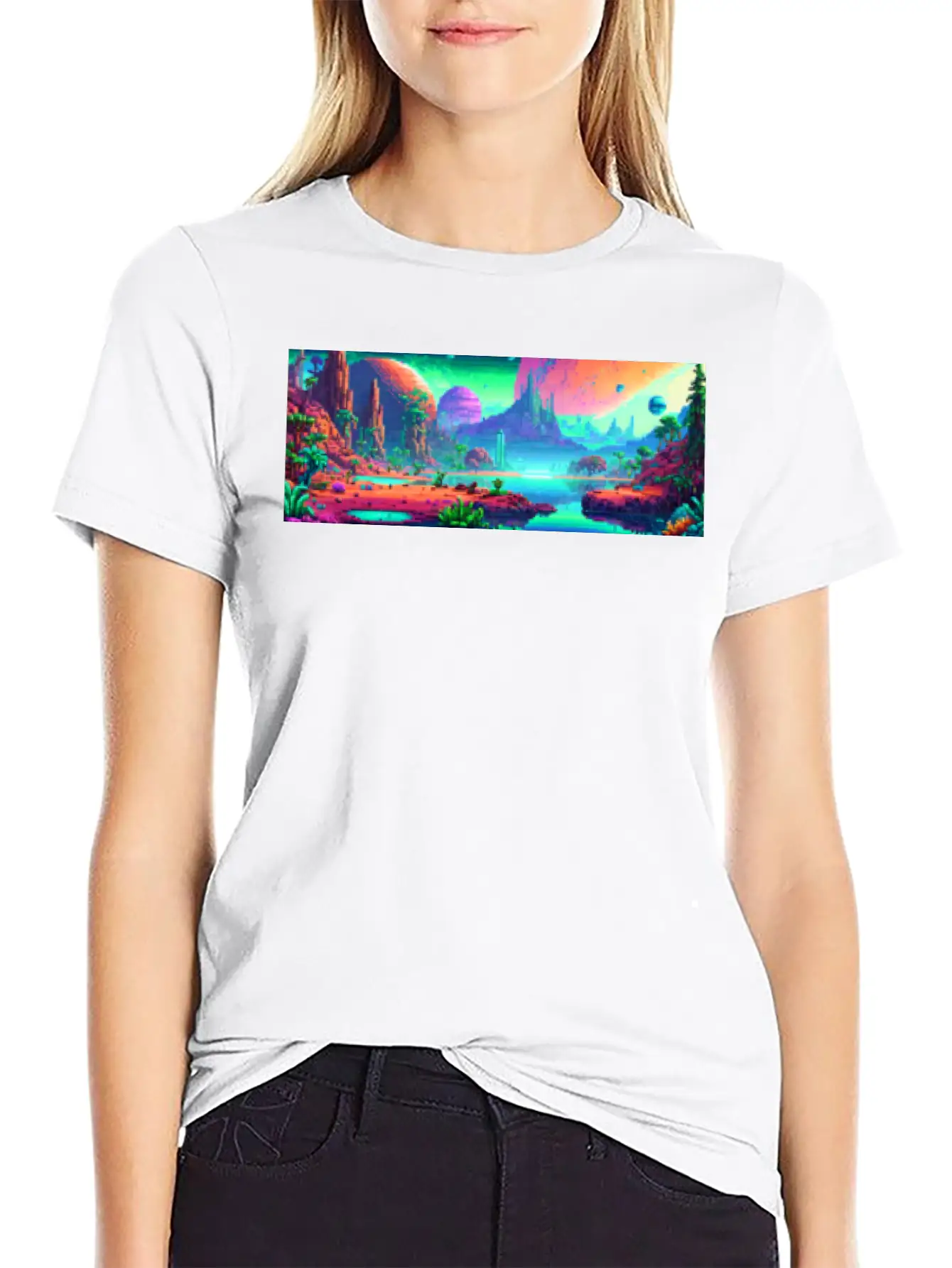 Panorama Mug - Retro - Alien Planet 01 Soft Cotton Short Sleeve Tee – Unisex Wardrobe Staple