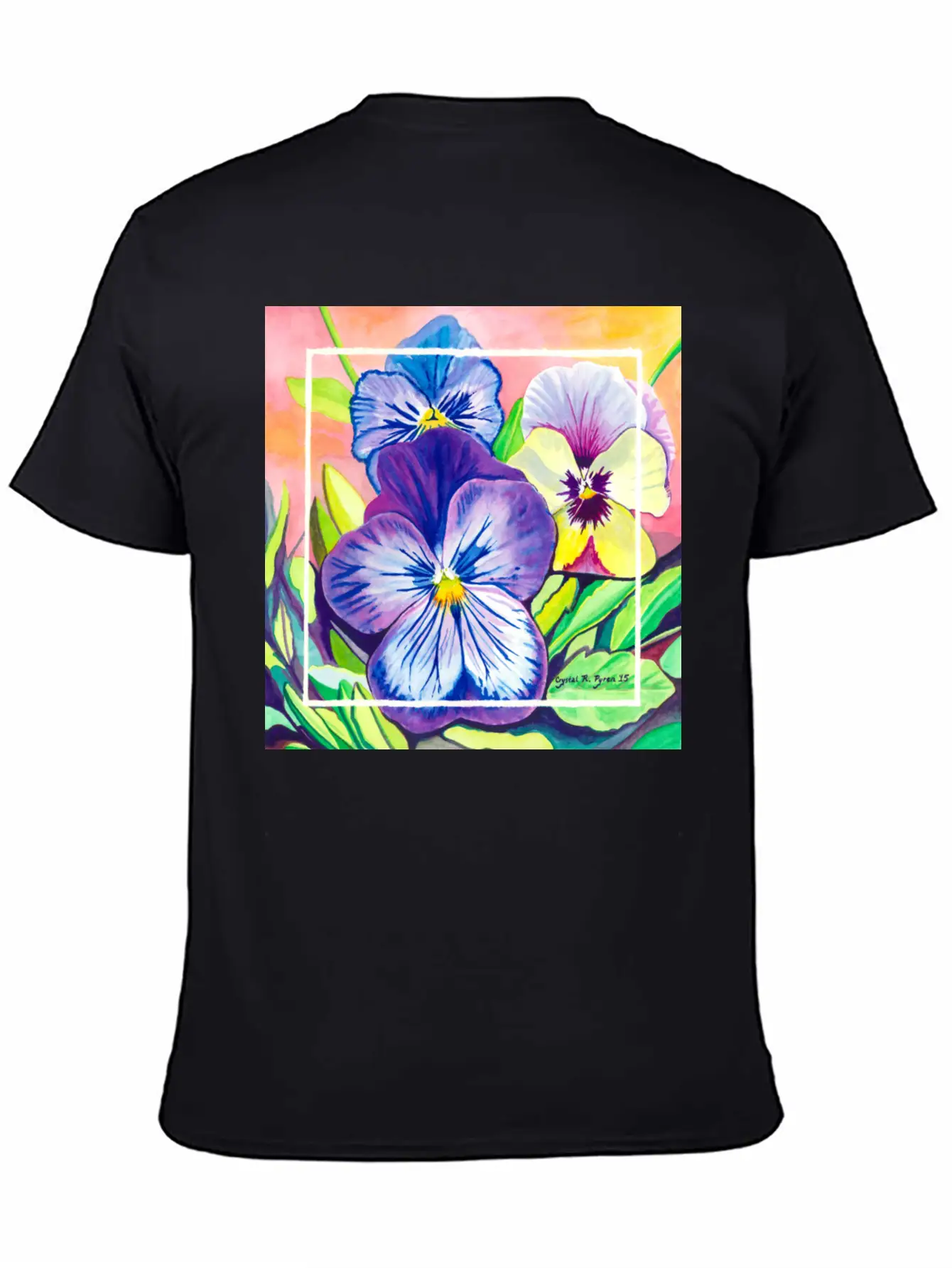 Pansies Watercolor Unisex Casual T-Shirt – Clean Design For Daily Comfort