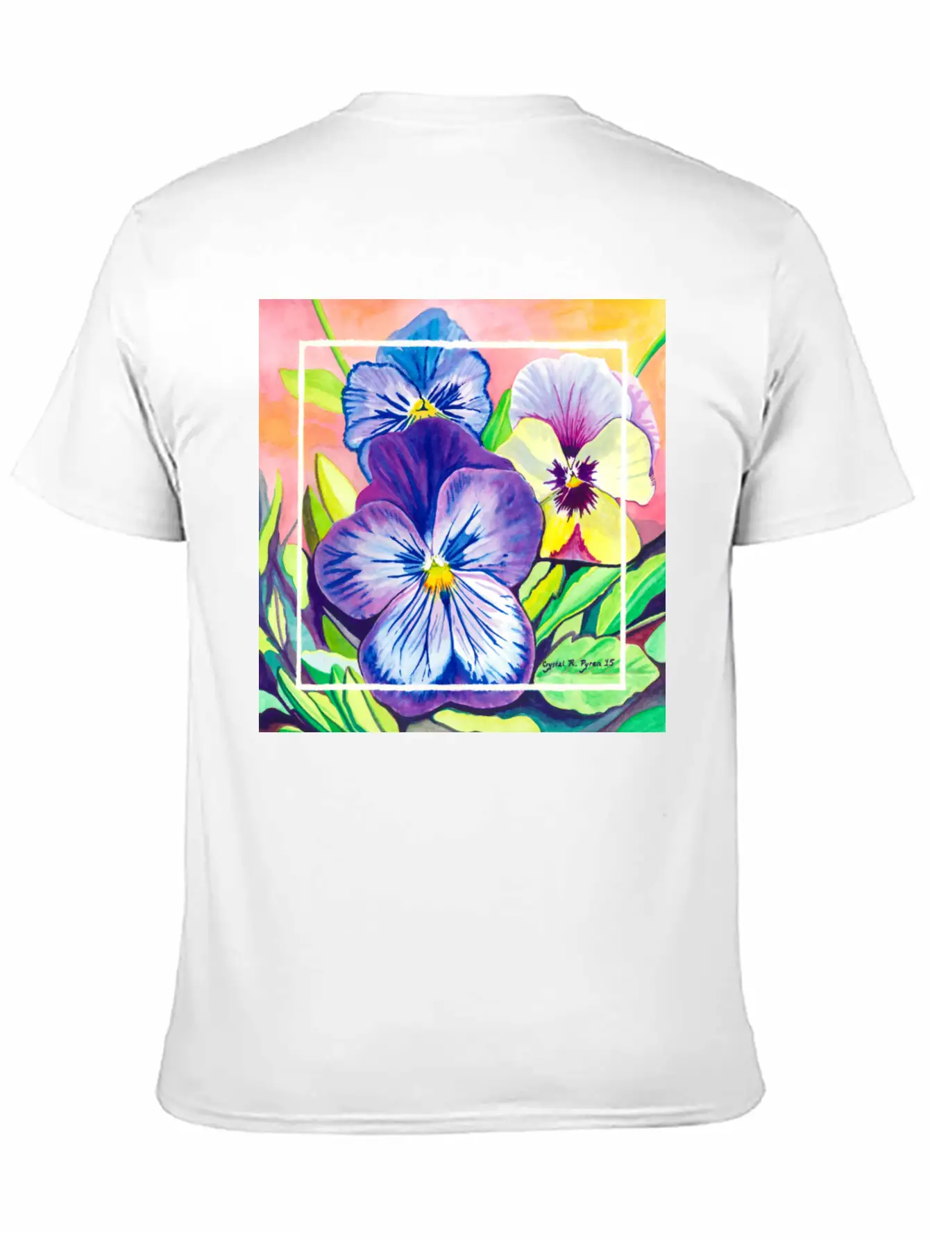Pansies Watercolor Unisex Casual T-Shirt – Clean Design For Daily Comfort
