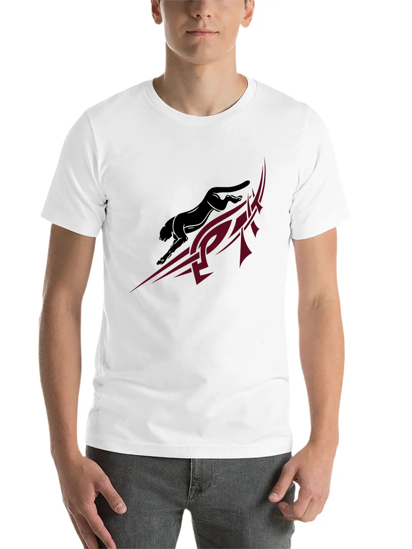 Panther With Tribal, Tattoo. Basic Graphic T-Shirt – Daily Comfort In Soft Cotton