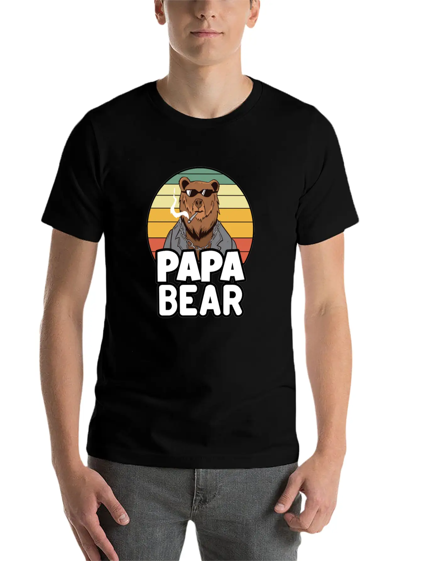 Papa Bear - Funny Gift For Dads With A Cool Bear Soft Cotton Short Sleeve Tee – Unisex Wardrobe Staple