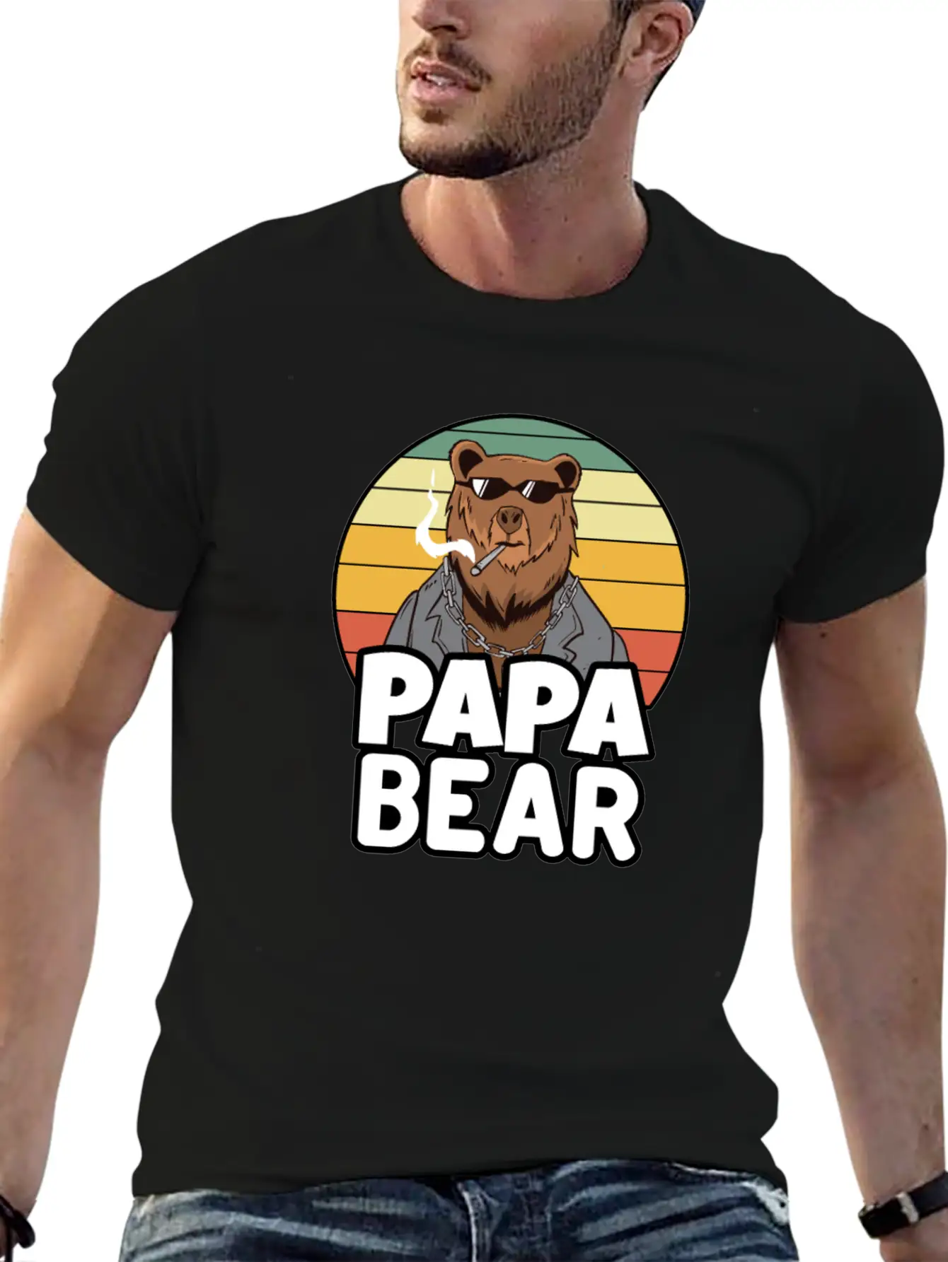 Papa Bear - Funny Gift For Dads With A Cool Bear Soft Cotton Short Sleeve Tee – Unisex Wardrobe Staple