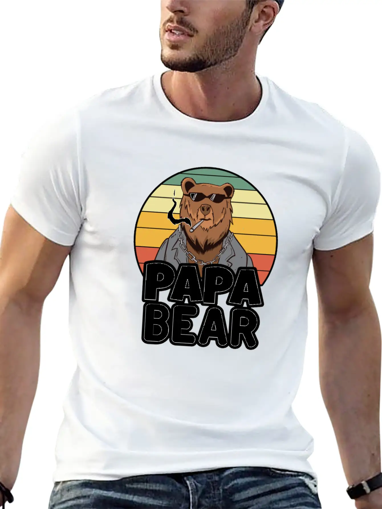 Papa Bear - Funny Gift For Dads With A Cool Bear Soft Cotton Short Sleeve Tee – Unisex Wardrobe Staple