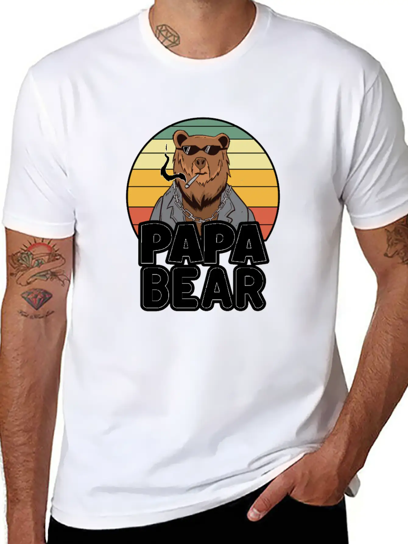 Papa Bear - Funny Gift For Dads With A Cool Bear Soft Cotton Short Sleeve Tee – Unisex Wardrobe Staple