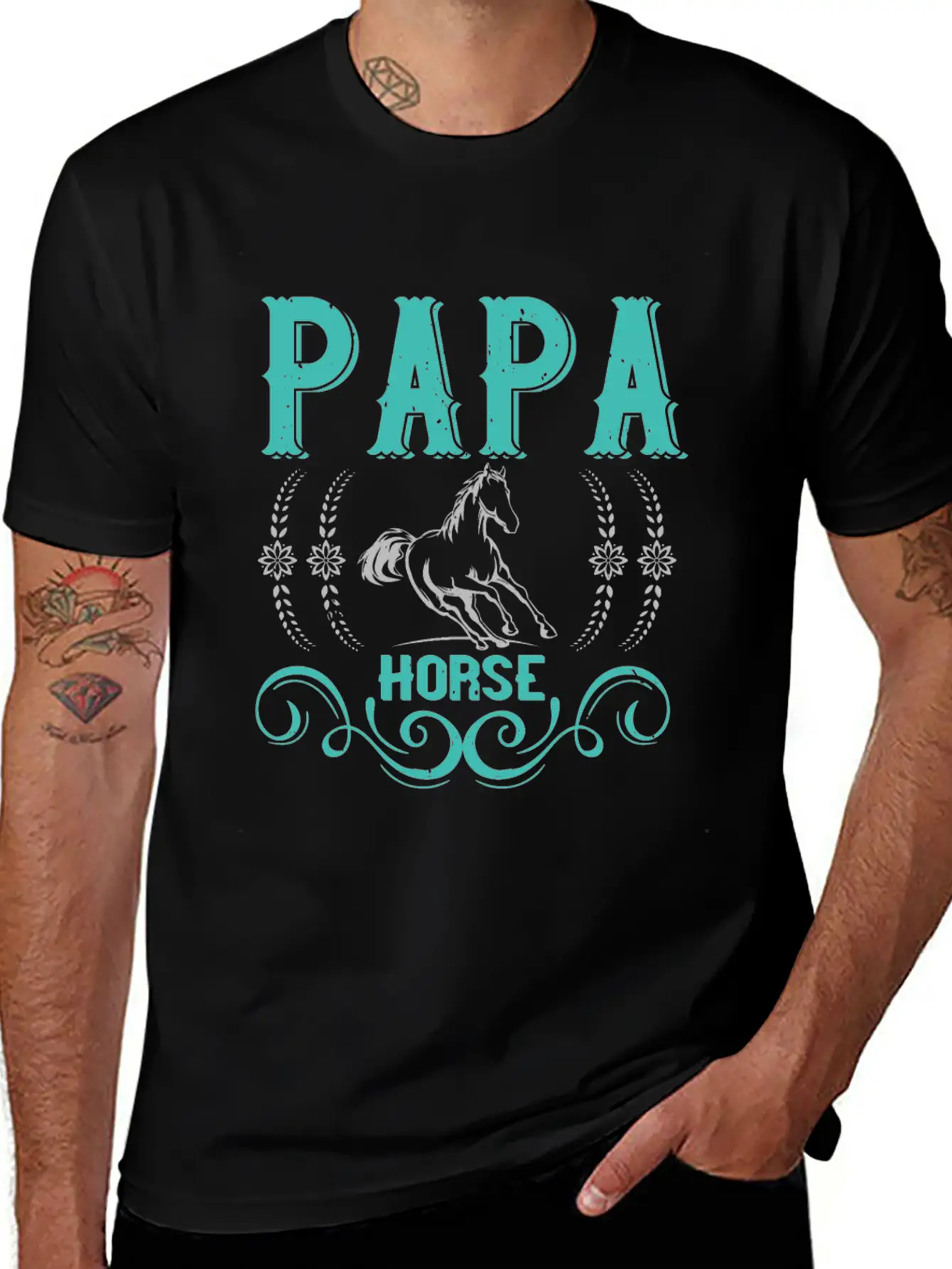 Papa Horse Unisex Casual T-Shirt – Clean Design For Daily Comfort