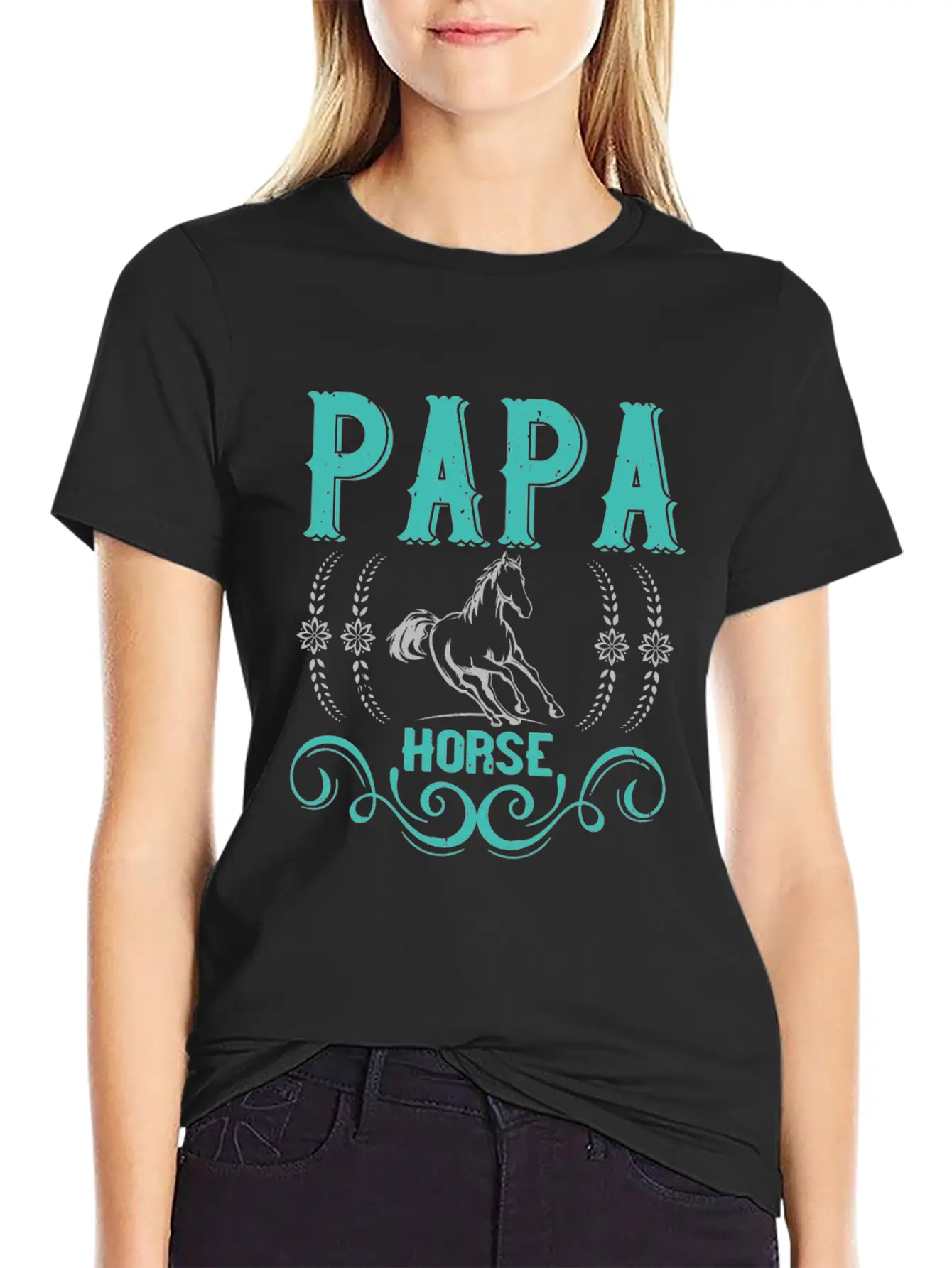 Papa Horse Unisex Casual T-Shirt – Clean Design For Daily Comfort