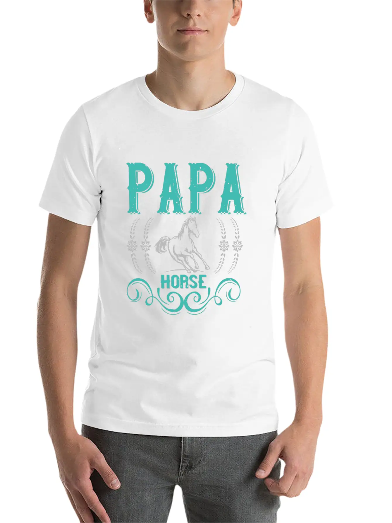 Papa Horse Unisex Casual T-Shirt – Clean Design For Daily Comfort