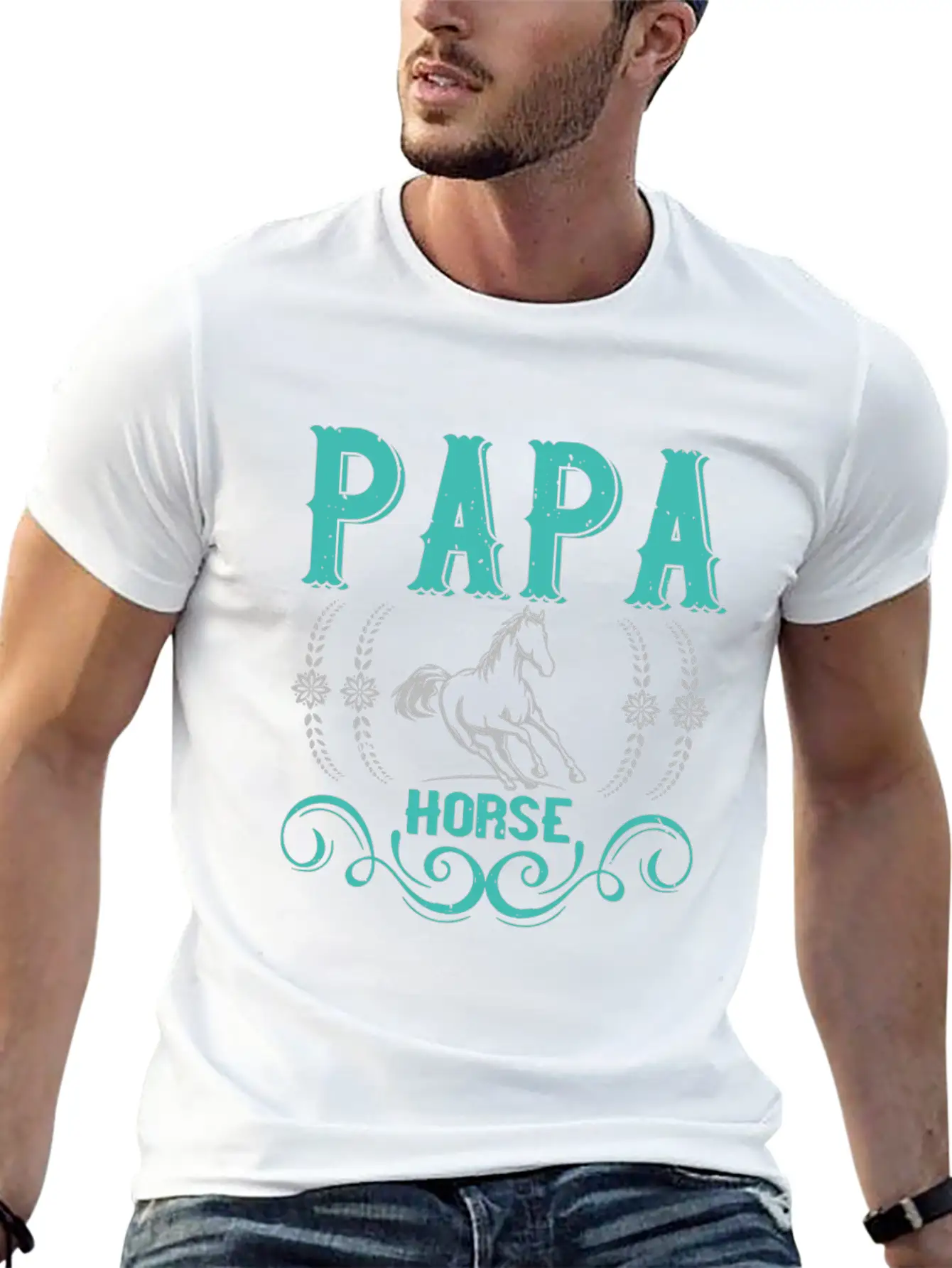 Papa Horse Unisex Casual T-Shirt – Clean Design For Daily Comfort