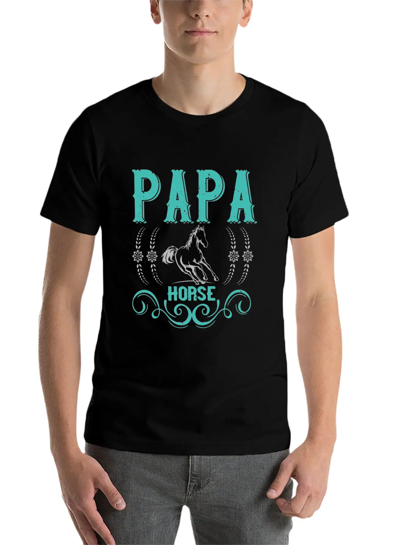 Papa Horse Unisex Casual T-Shirt – Clean Design For Daily Comfort