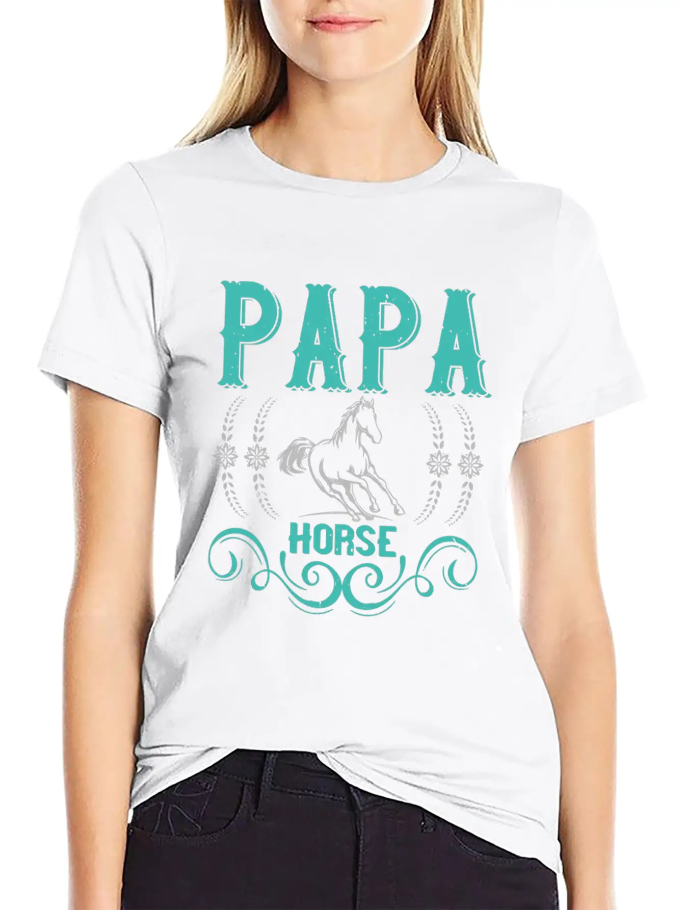 Papa Horse Unisex Casual T-Shirt – Clean Design For Daily Comfort
