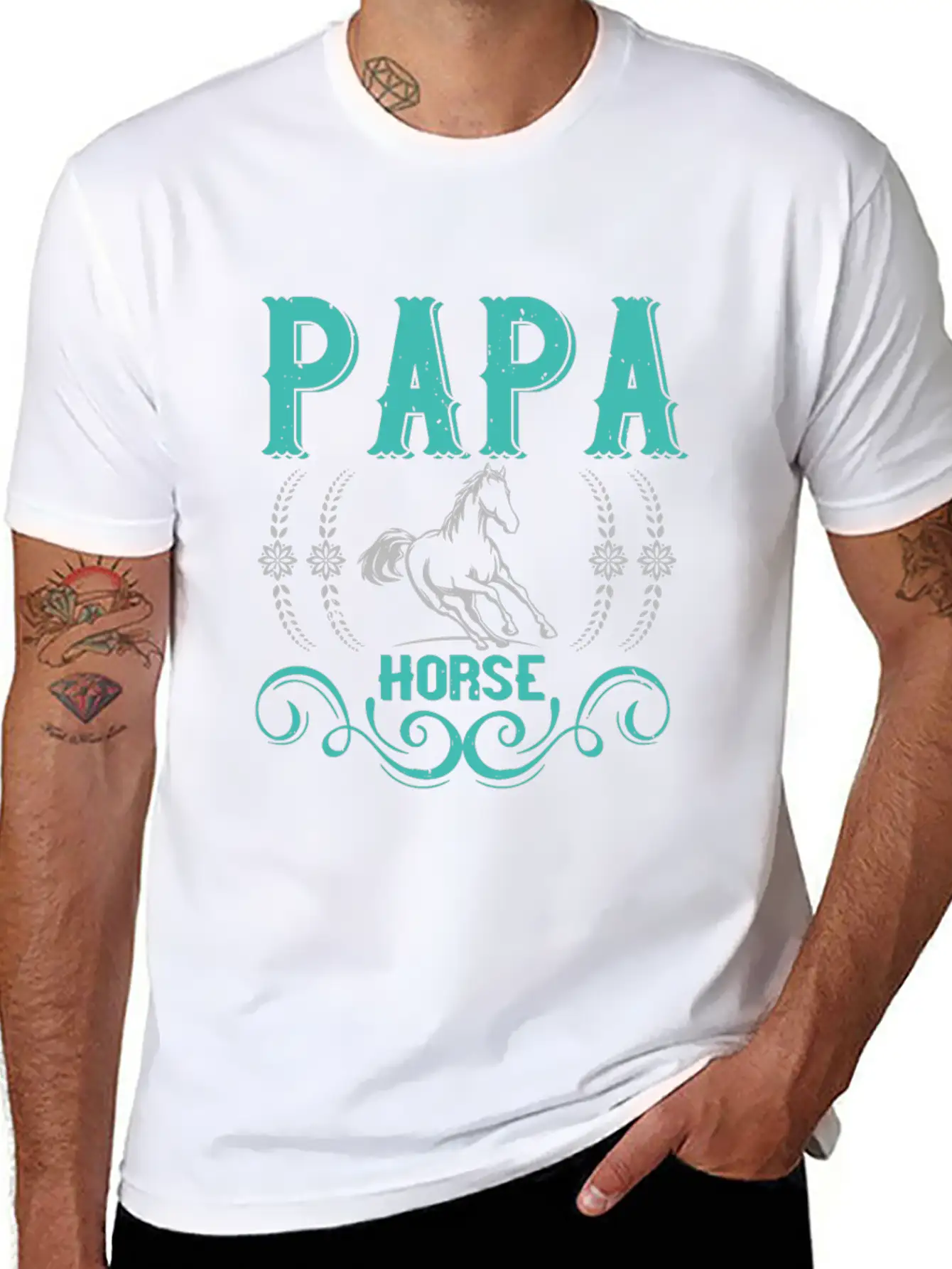 Papa Horse Unisex Casual T-Shirt – Clean Design For Daily Comfort
