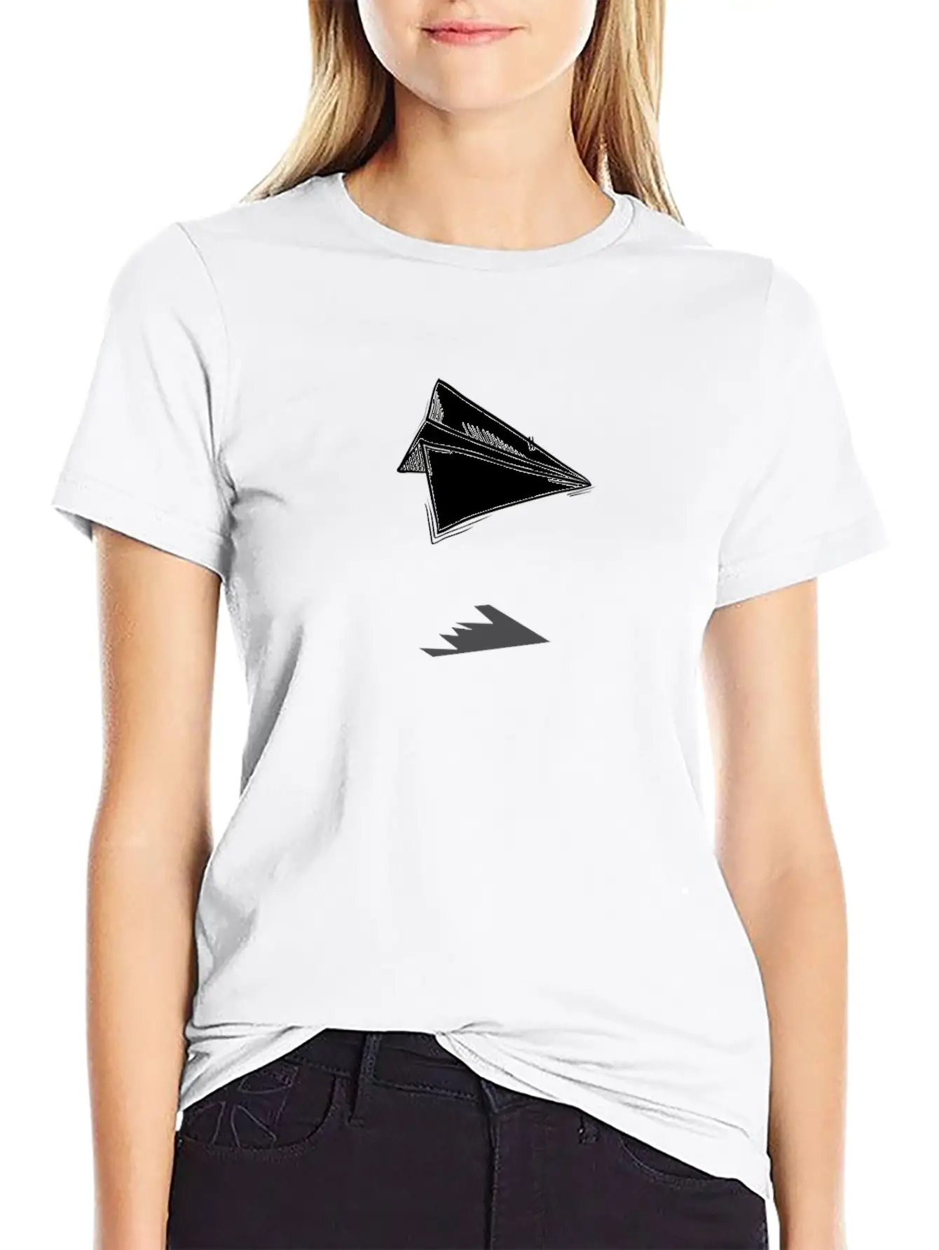 Paper Airplane Shadow Comic Plane Aircraft Soft Cotton Short Sleeve Tee – Unisex Wardrobe Staple