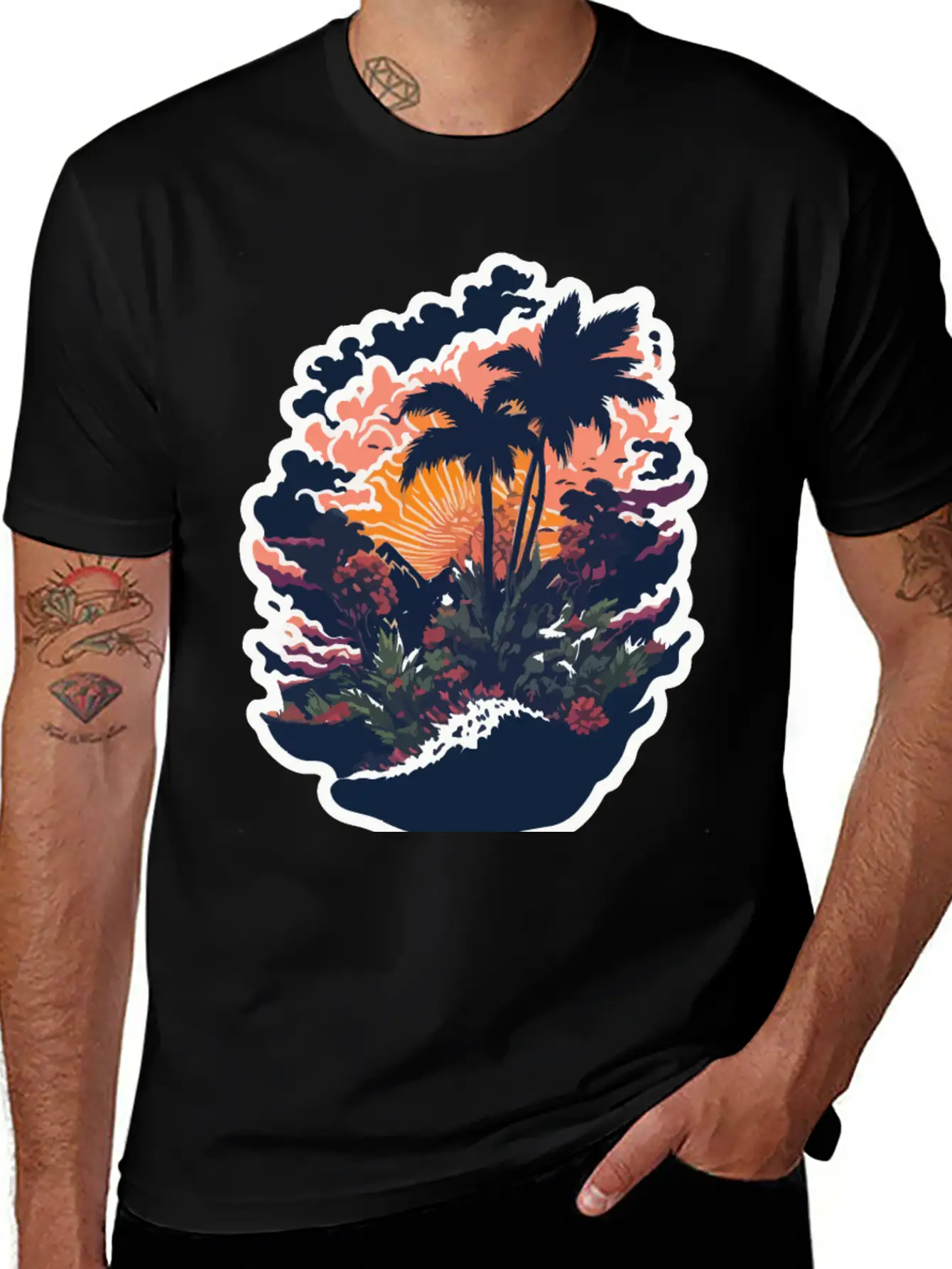 Paradise Island Basic Graphic T-Shirt – Daily Comfort In Soft Cotton